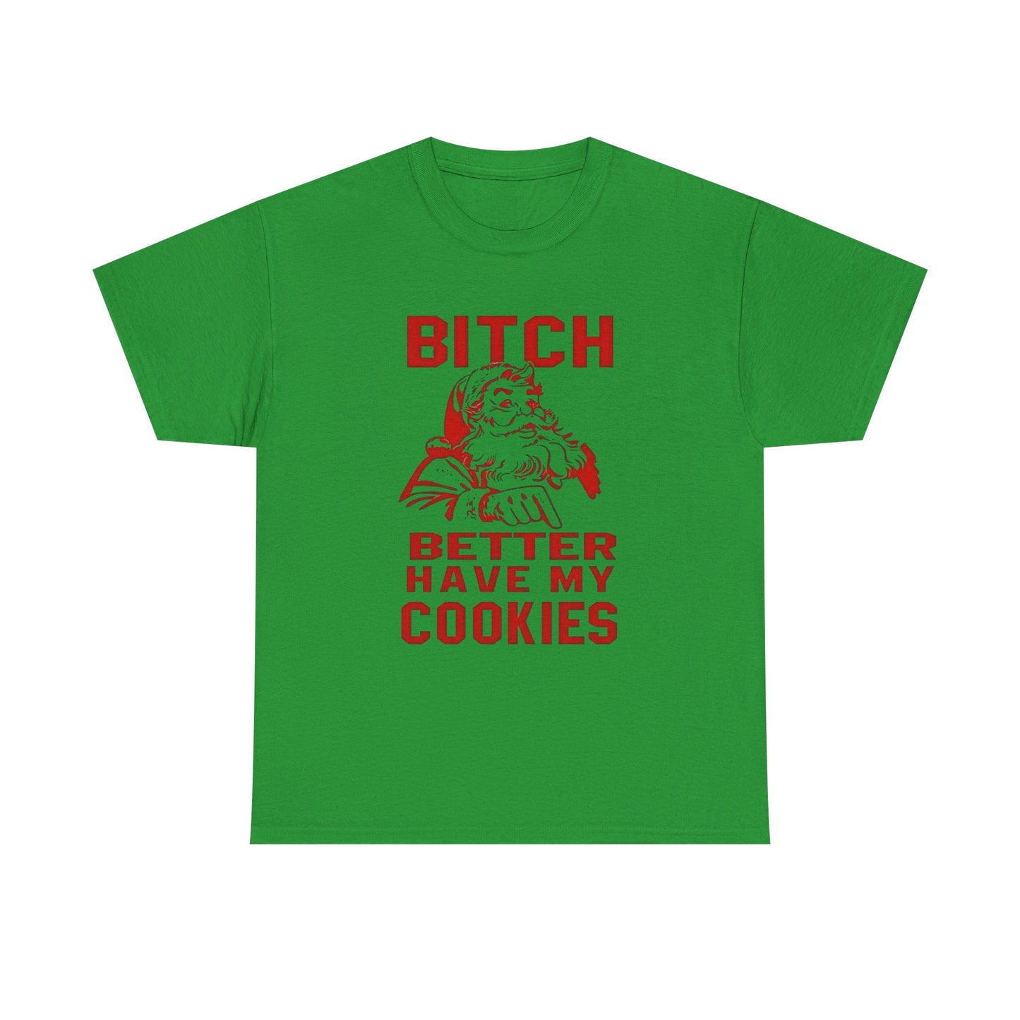 Santa Hilarious Cookies Jokes Christmas Graphic T Shirt Unisex Heavy Cotton Tee