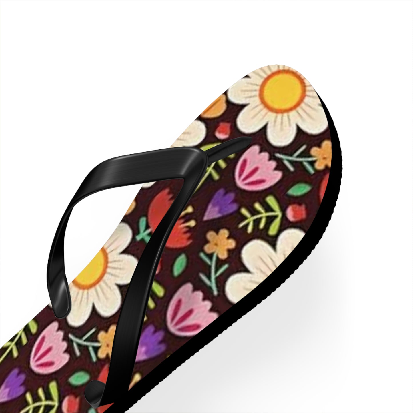Waves And Sun Sandals Flower Bouquet Summer Flip Flops Slides BRAND NEW