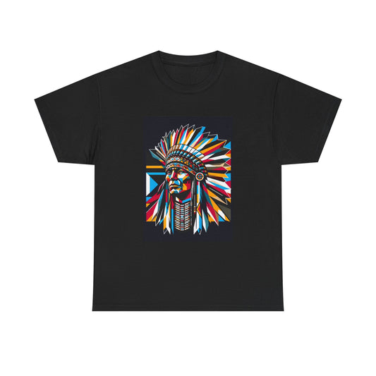 Native American Indian Tshirt Portrait Pride New Unisex Heavy Cotton Tee