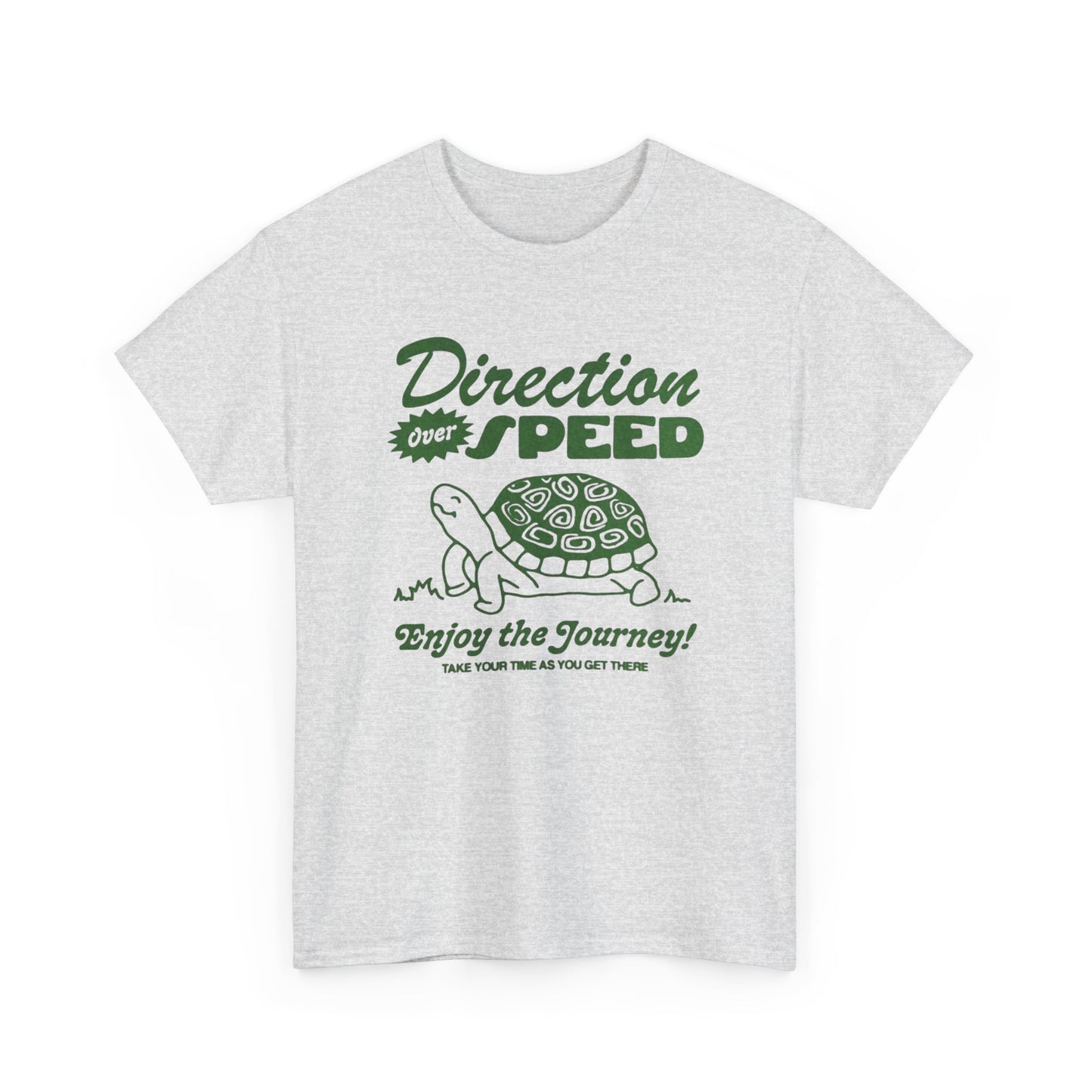 Direction Over Speed Turtle Graphic T Shirt Unisex Heavy Cotton Tee Gift Vintage