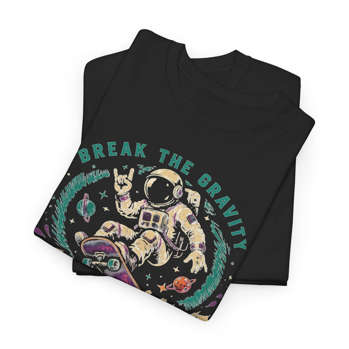 Free Mind Graphic T Shirt Men's Break The Gravity Heavy Cotton Tee