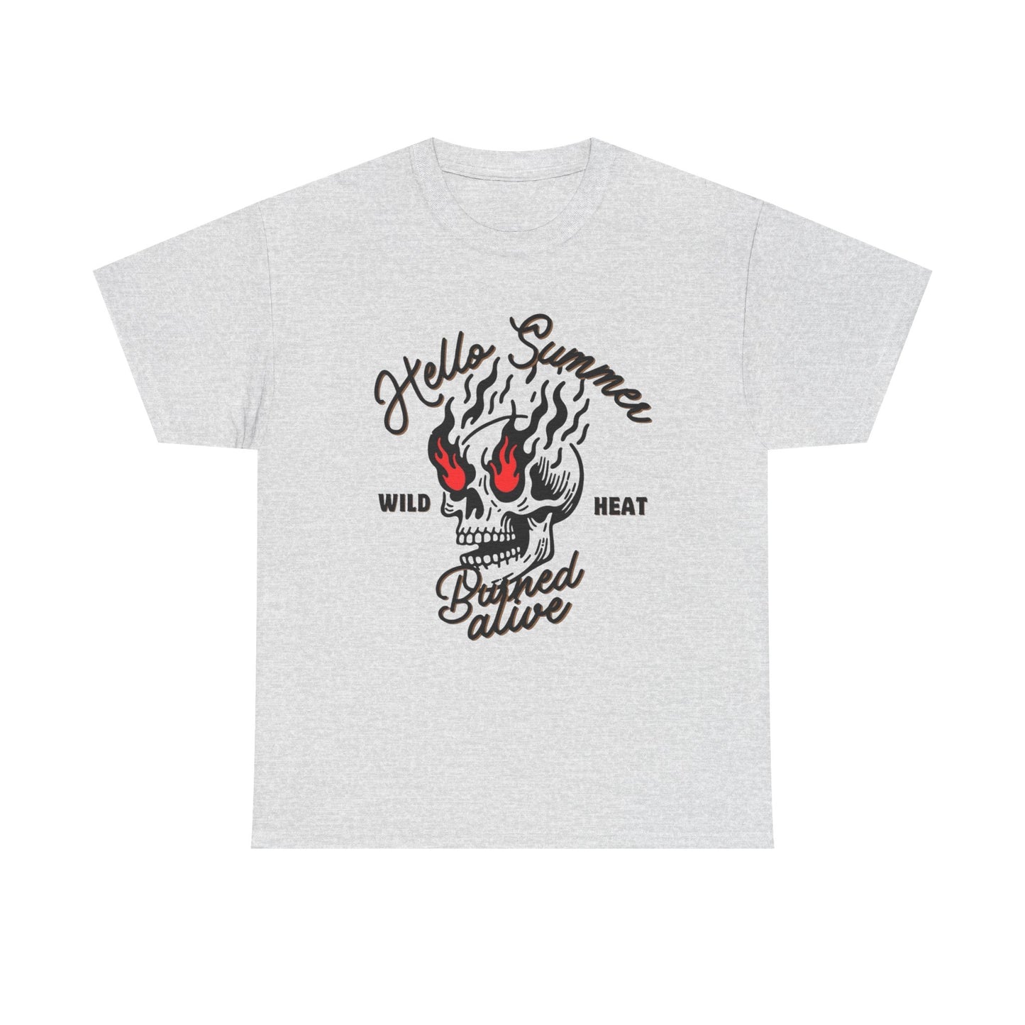 Hello Summer Wild Heat Graphic T Shirt Unisex Heavy Cotton Tee