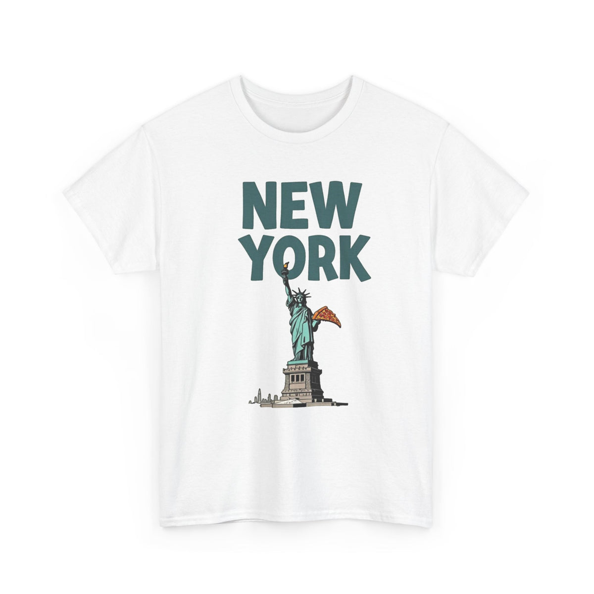 New York City Pizza Graphic T Shirt Men's Retro Heavy Cotton Tee