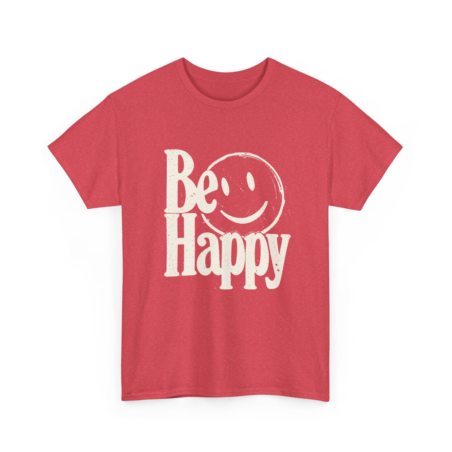 Be Happy Smiley Face Graphic T Shirt Unisex Cotton Tee - New Gift - Tee Retro