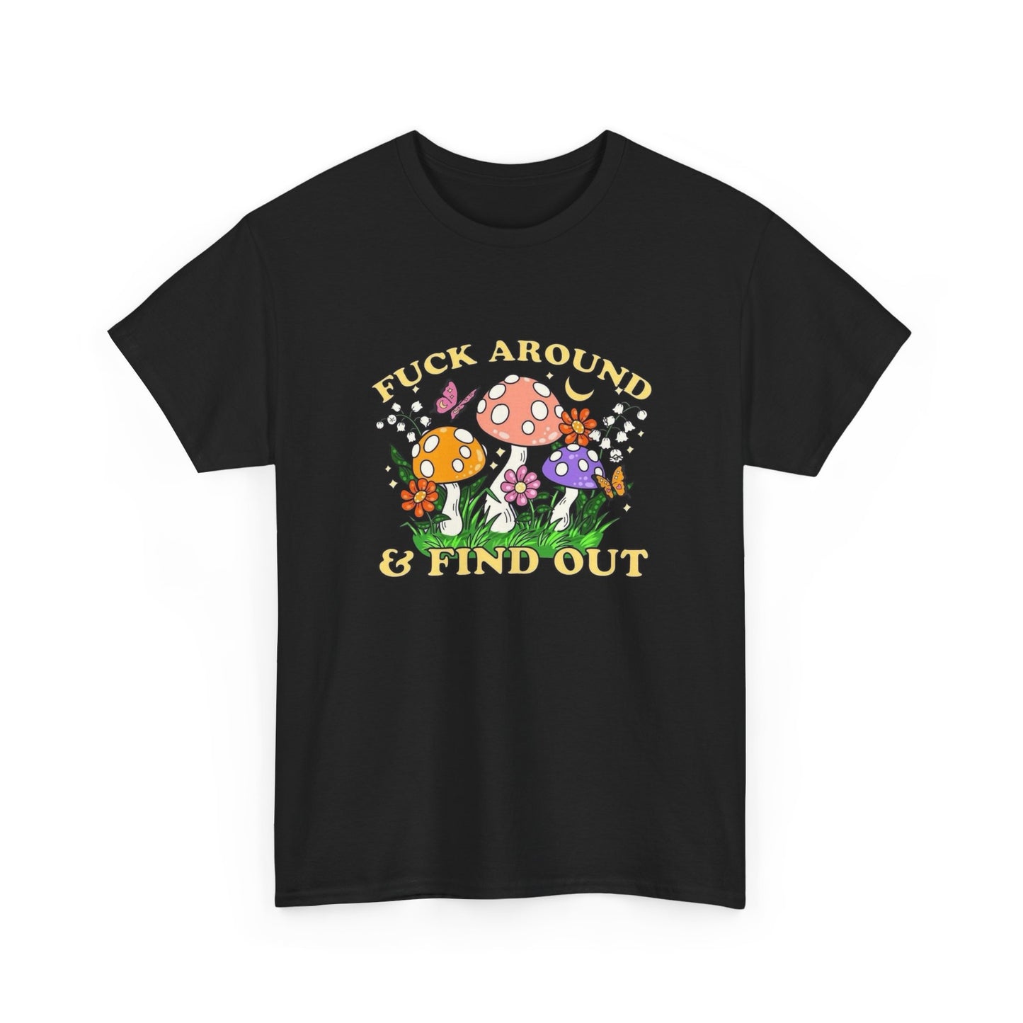 Funny Mushroom Trip Graphic T Shirt Unisex Heavy Cotton Tee