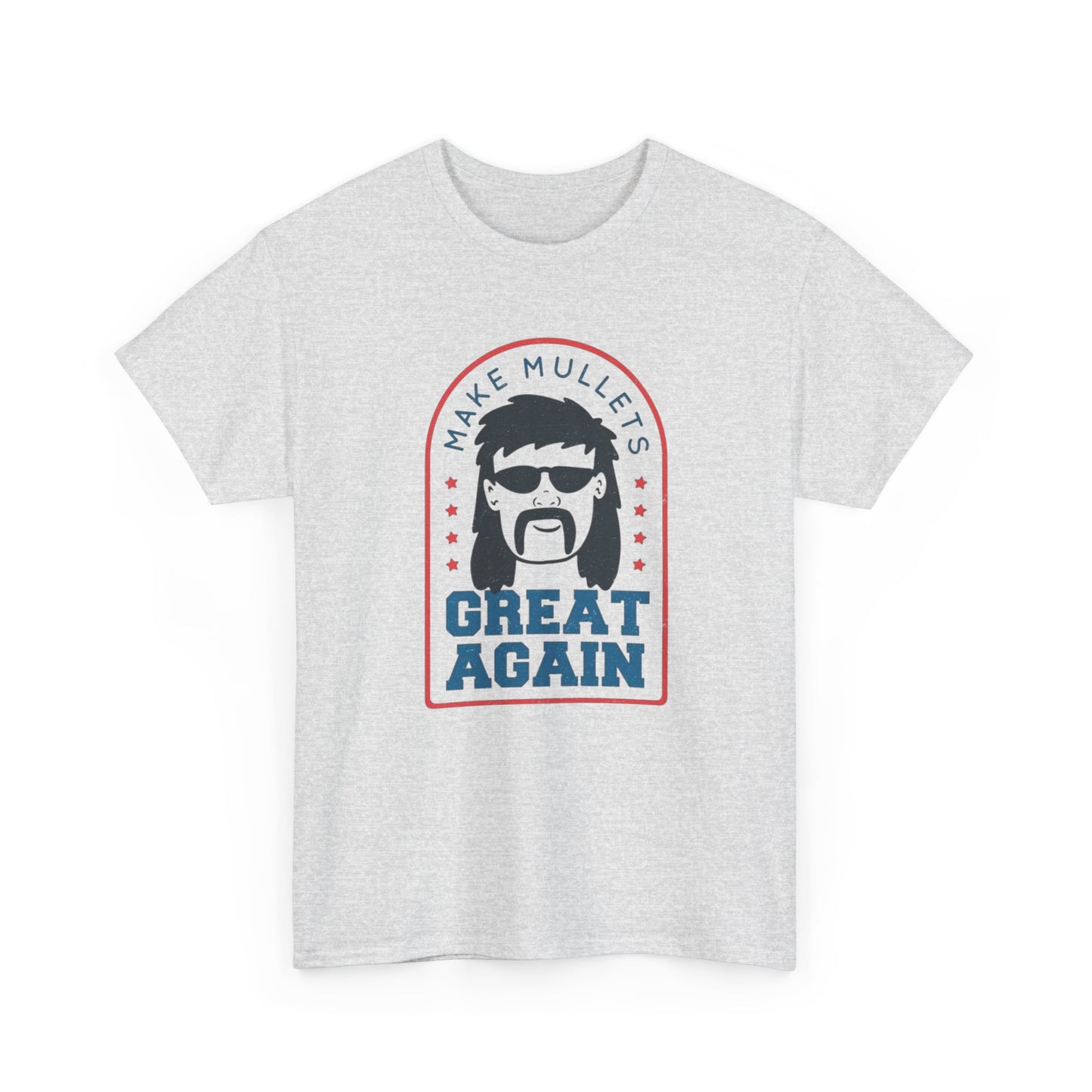 Make Mullets Great Again Funny Graphic T Shirt Unisex Heavy Cotton Tee
