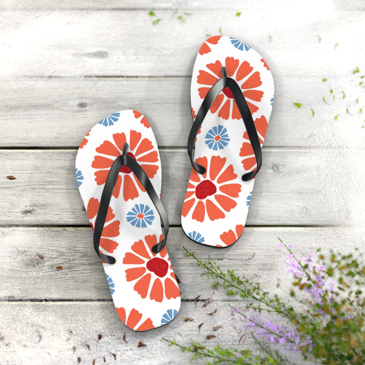 Tropical Flowers Beach Sandals Summer Flip Flops Slides BRAND NEW