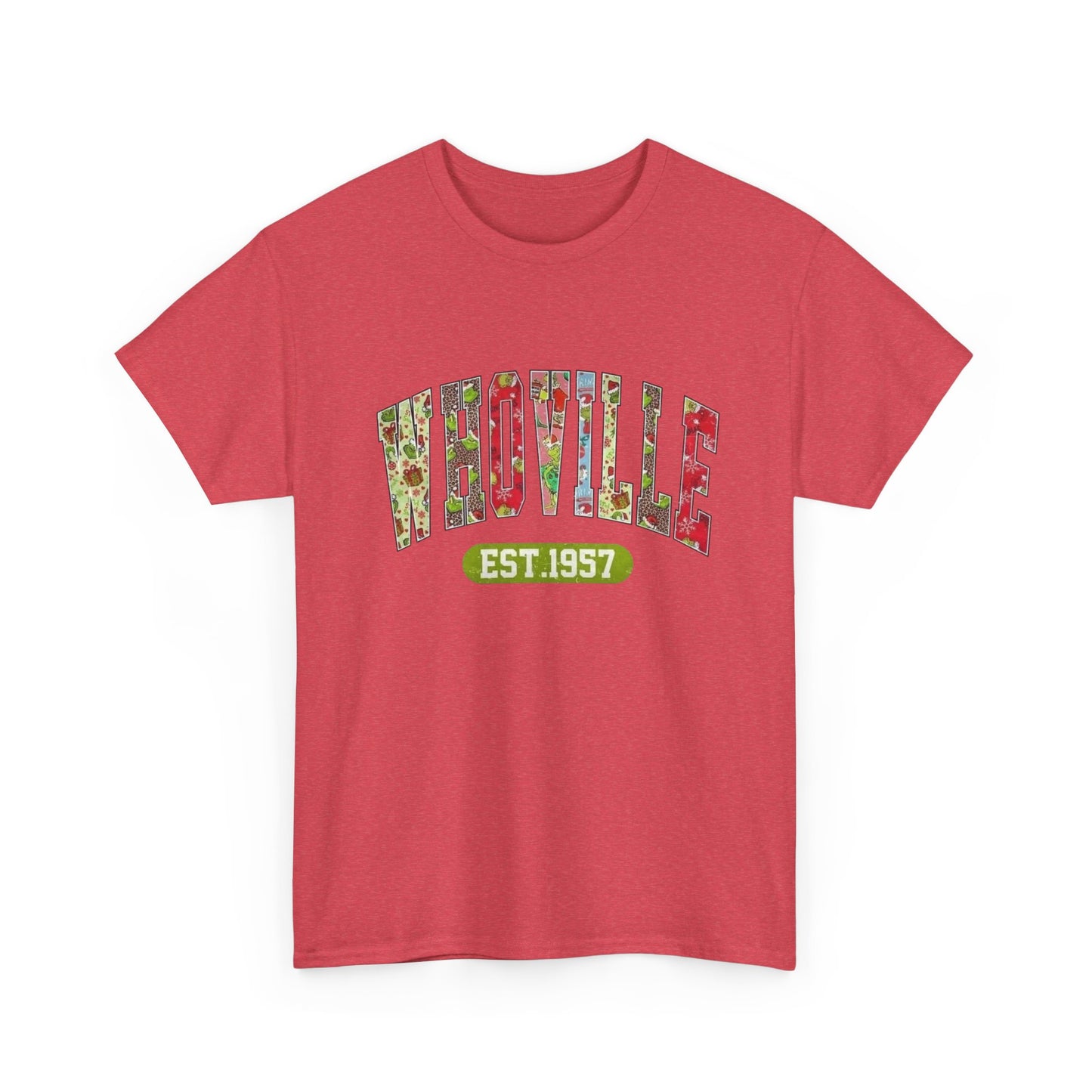 Whoville The Grinch Christmas Graphic T Shirt Unisex NEW Heavy Cotton Tee