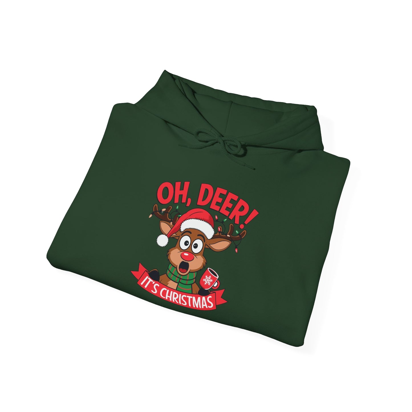 Oh Deer Its Christmas Graphic Hoodie Unisex Heavy Blend™ Hooded Sweatshirt