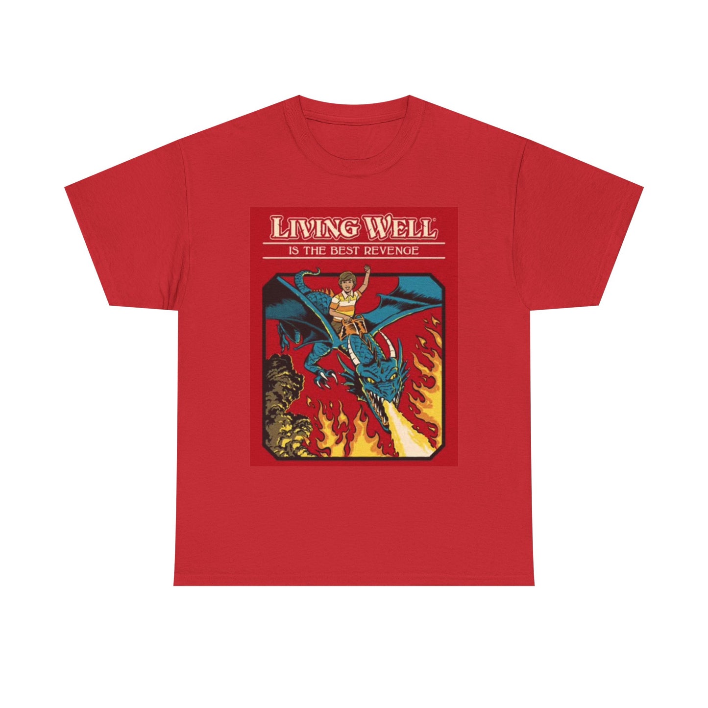 Living Well Is The Best Revenge Graphic T Shirt Hilarious Unisex Heavy Cotton