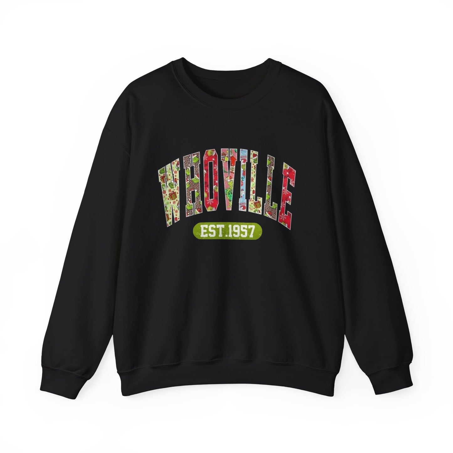 Whoville Graphic Grinch Christmas Sweater NEW Heavy Blend™ Crewneck Sweatshirt