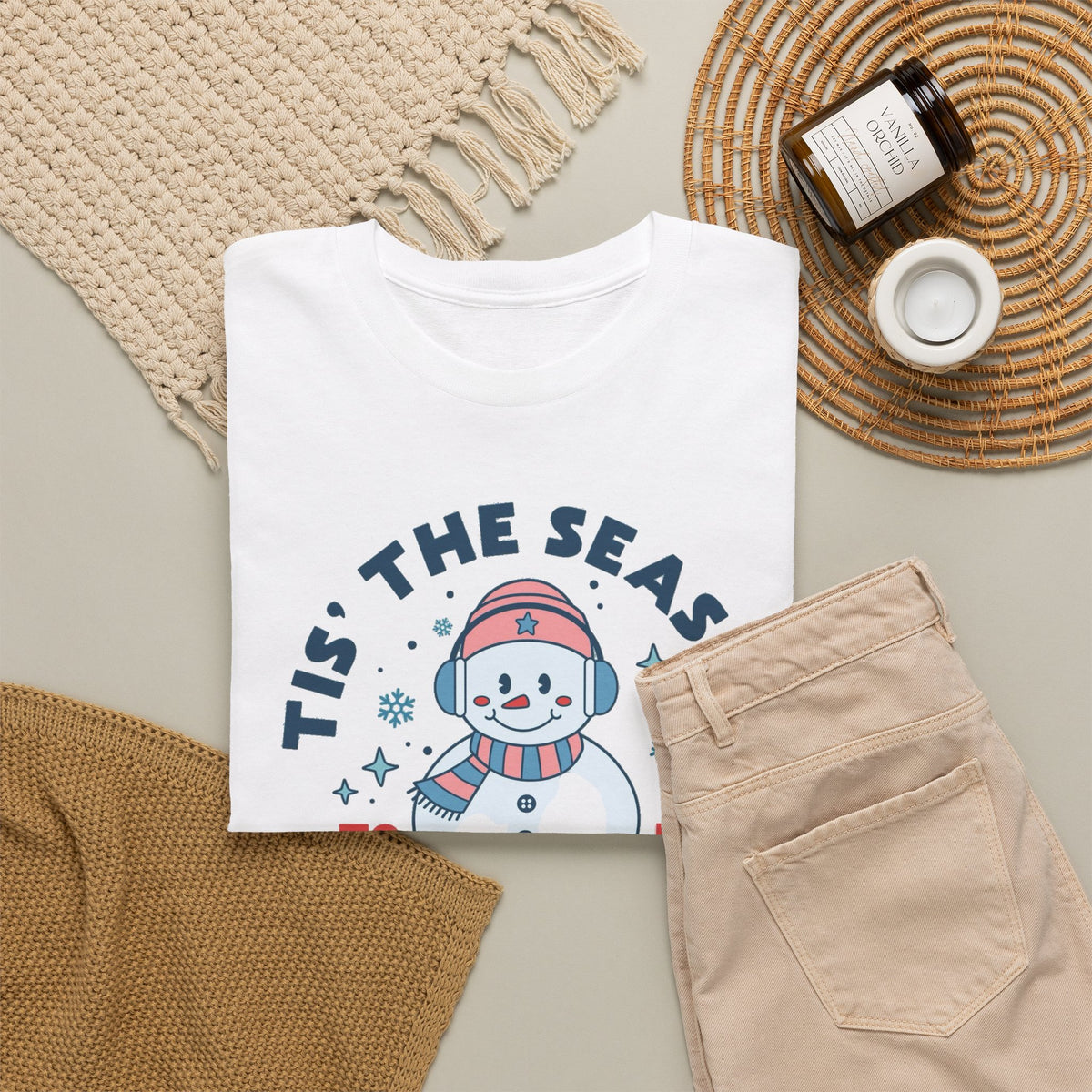Snowman This Is the Season to Be Freezin' T-Shirt | Winter Christmas Shirt Men's Graphic Tee