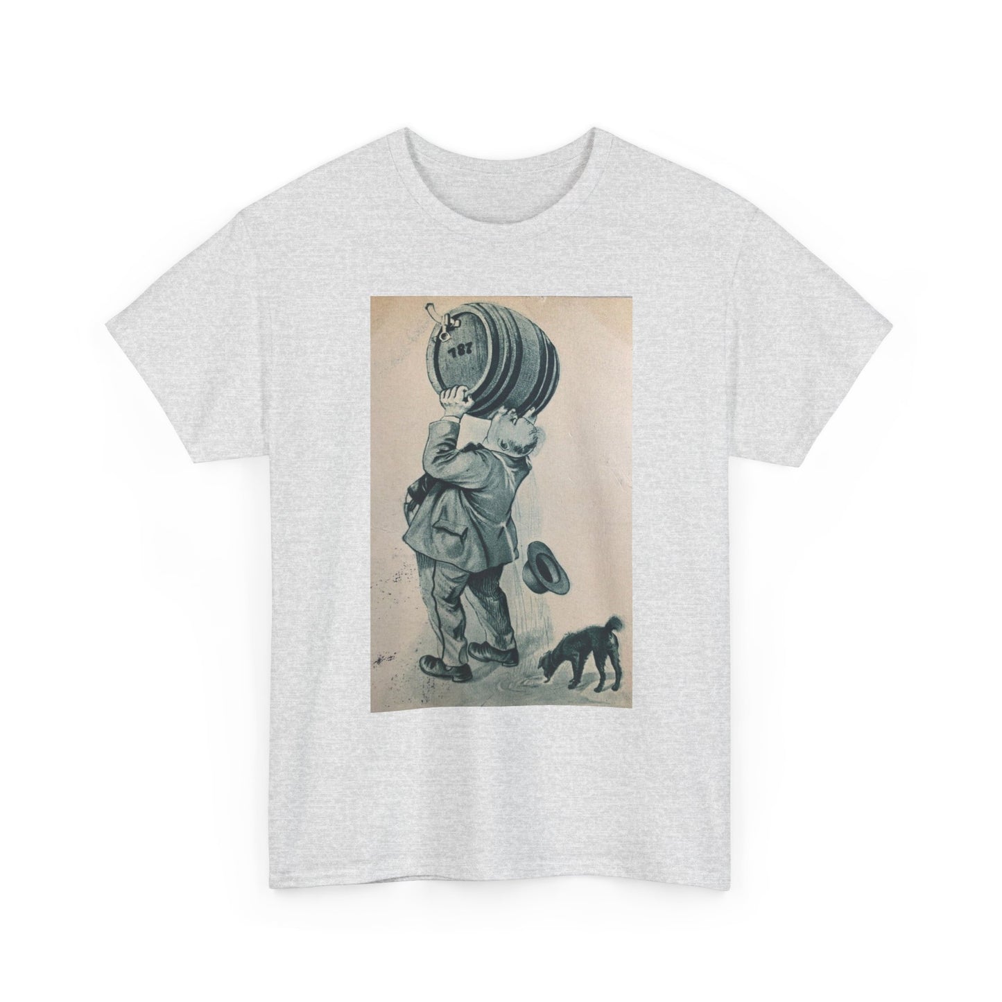 Funny Beer Keg Poster Retro T Shirt Unisex Heavy Cotton Tee Gift