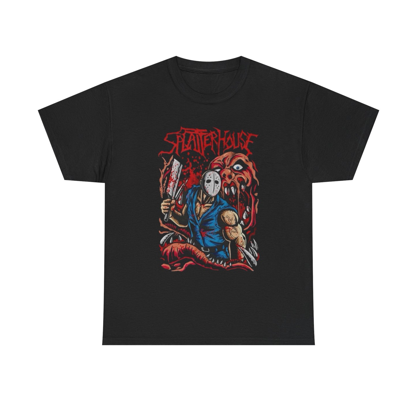 Splatterhouse Horror Graphic T Shirt Unisex Heavy Cotton Tee Gift