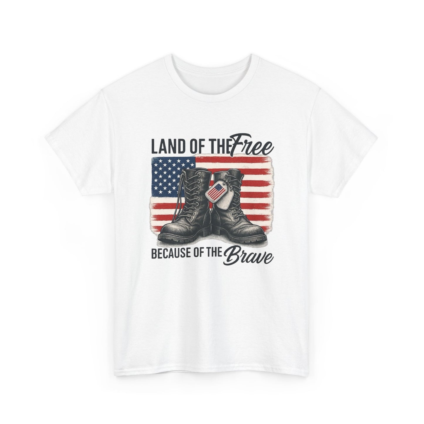 Land Of The Free Because Of The Brave USA Graphic T Shirt NEW ADULT Tee