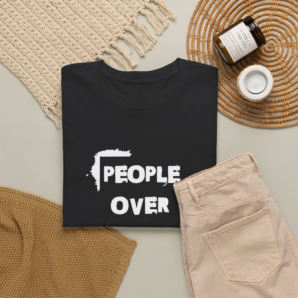 People Over Profit Graphic T Shirt Men's Heavy Cotton Tee