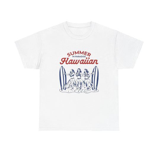 Summer In Hawaii Graphic T Shirt ADULT NEW Unisex Heavy Cotton Tee