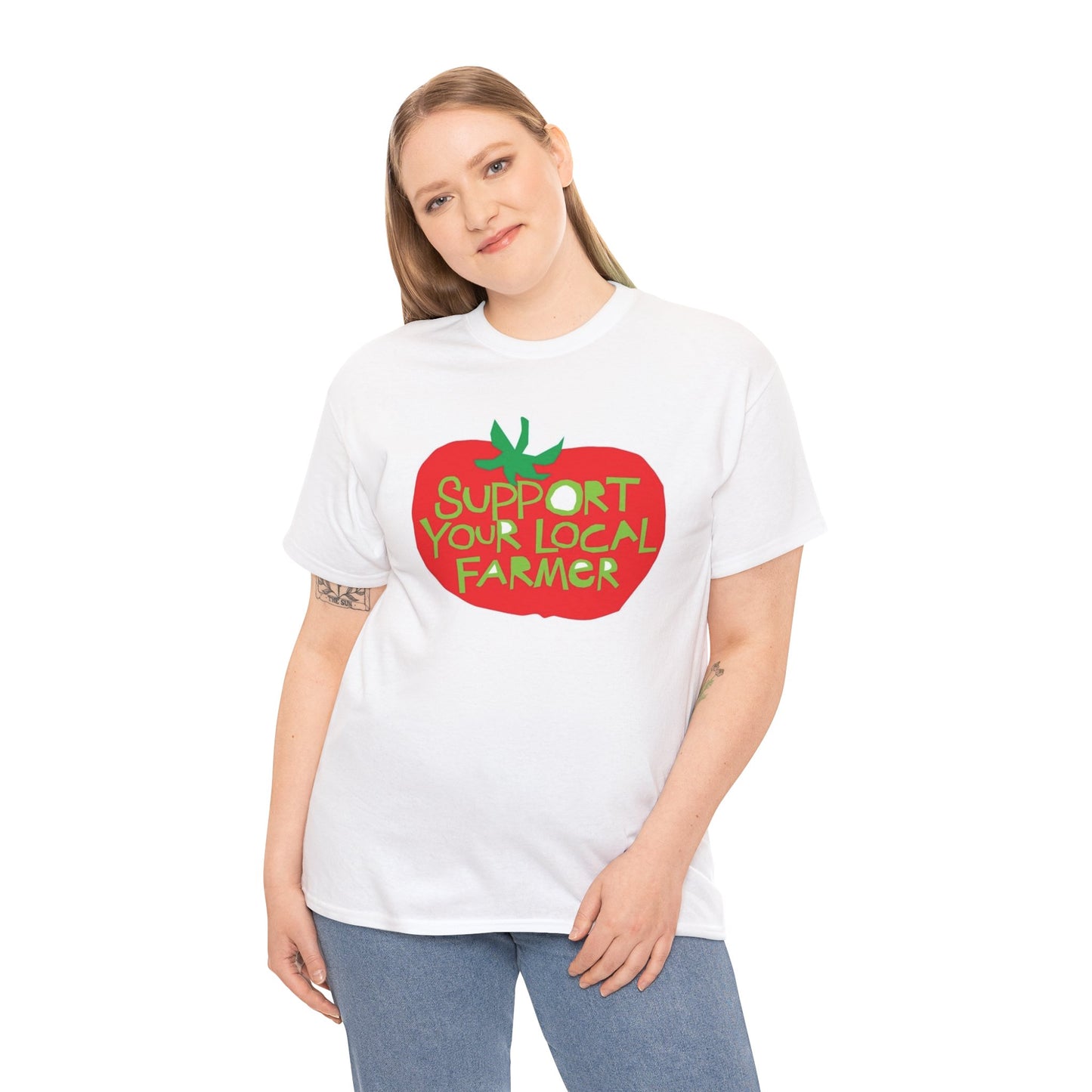 Support Your Local Farmer Graphic T Shirt Men's Heavy Cotton Tee