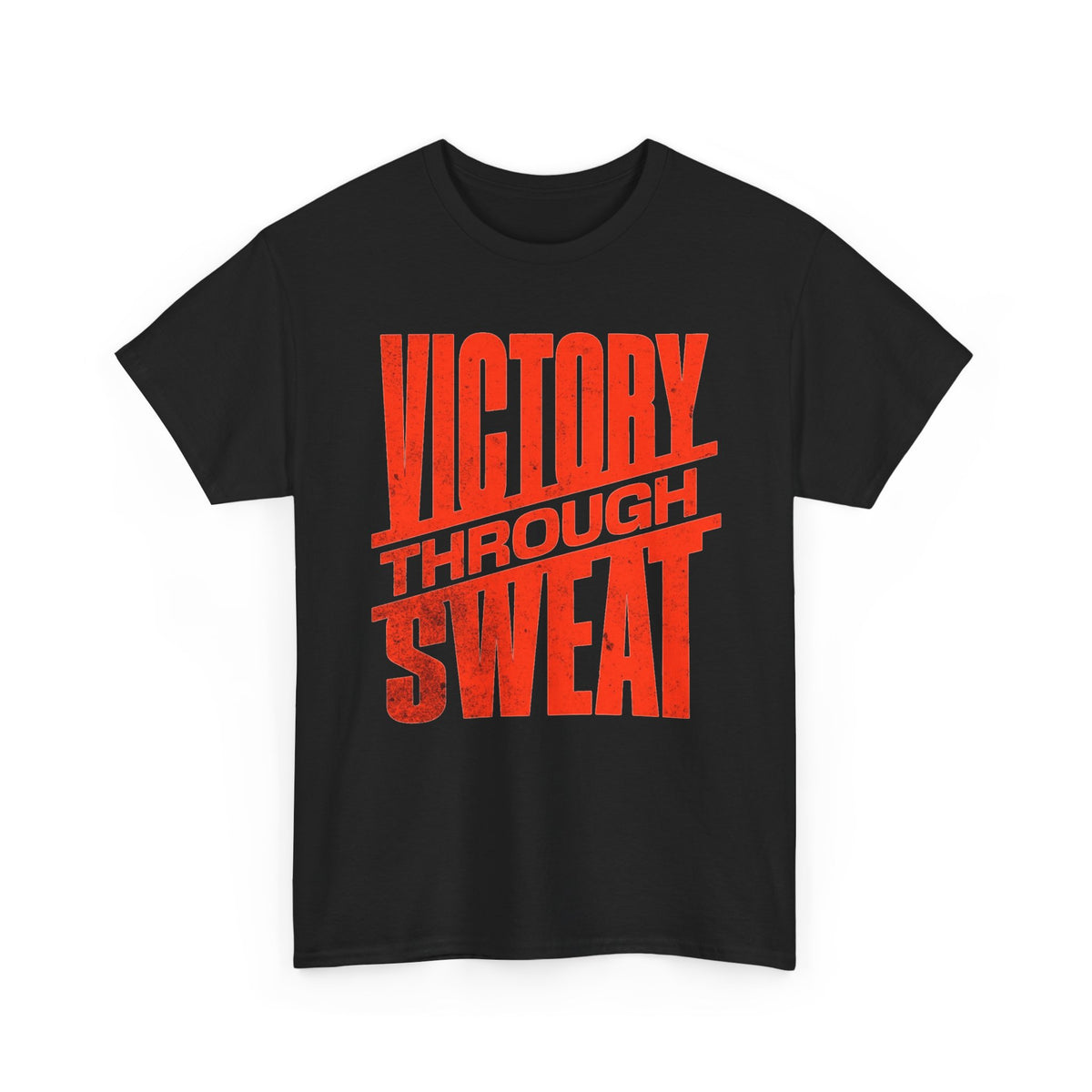 Victory Through Sweat Graphic T Shirt Men's Heavy Cotton Tee