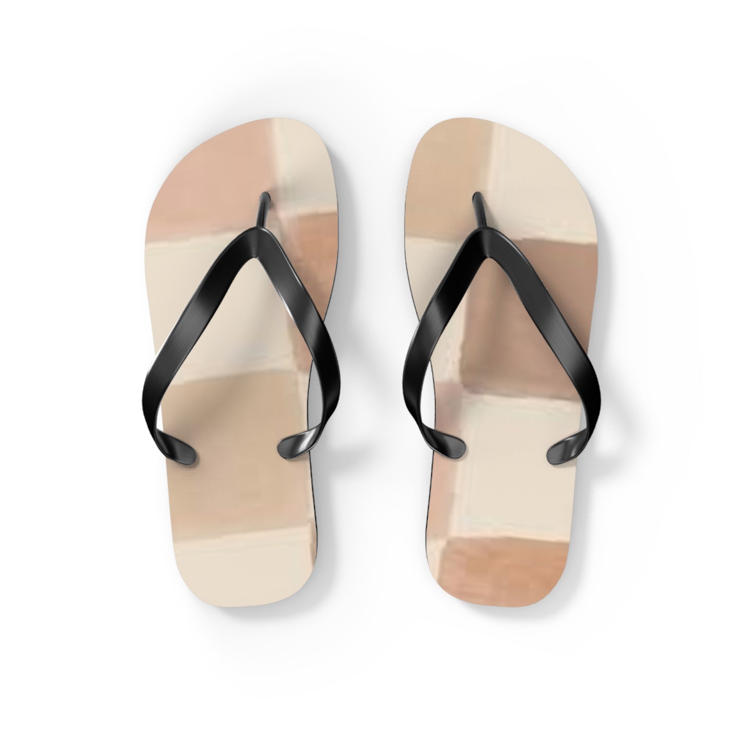 Tan Checkered Sandals, Beach Shoes, Vacation Flip Flops, Pool Slides