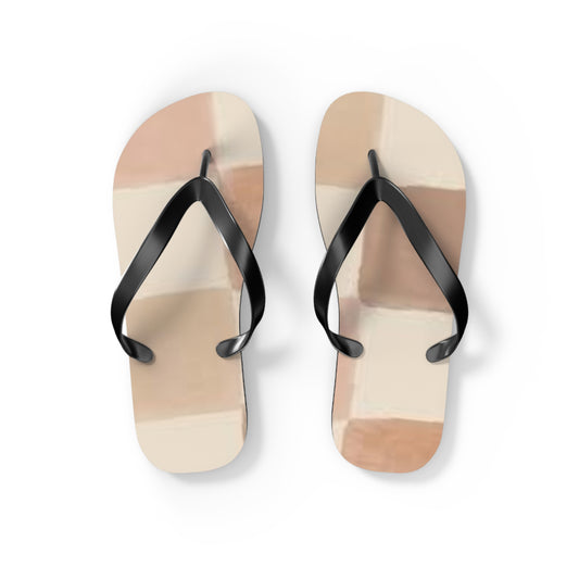 Tan Checkered Sandals, Beach Shoes, Vacation Flip Flops, Pool Slides
