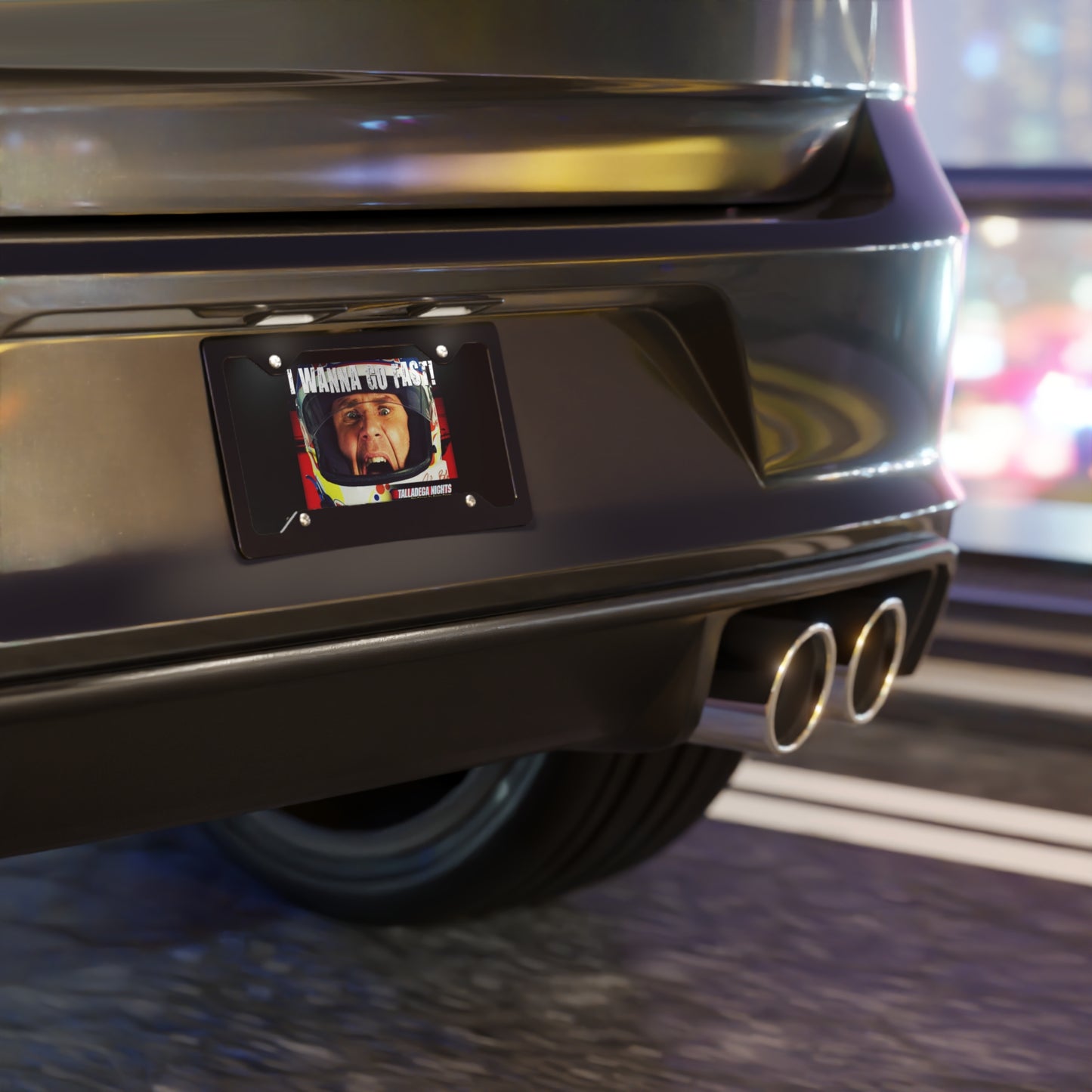 I Wanna Go Fast Talladega Nights Nascar Vanity License Plate Funny