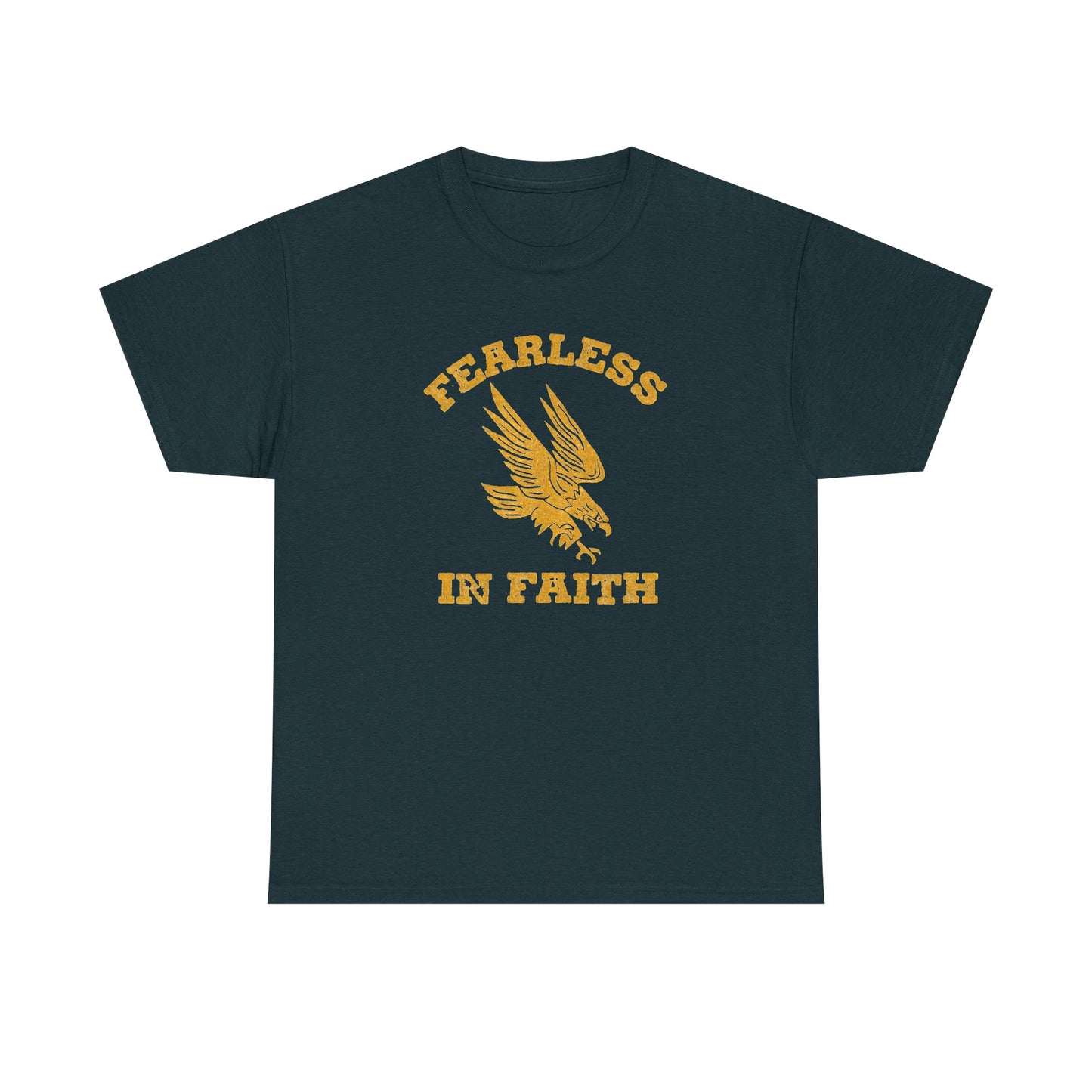 Fearless In Faith Retro Graphic T Shirt Men's Heavy Cotton Tee - Quality - Modern True to Size