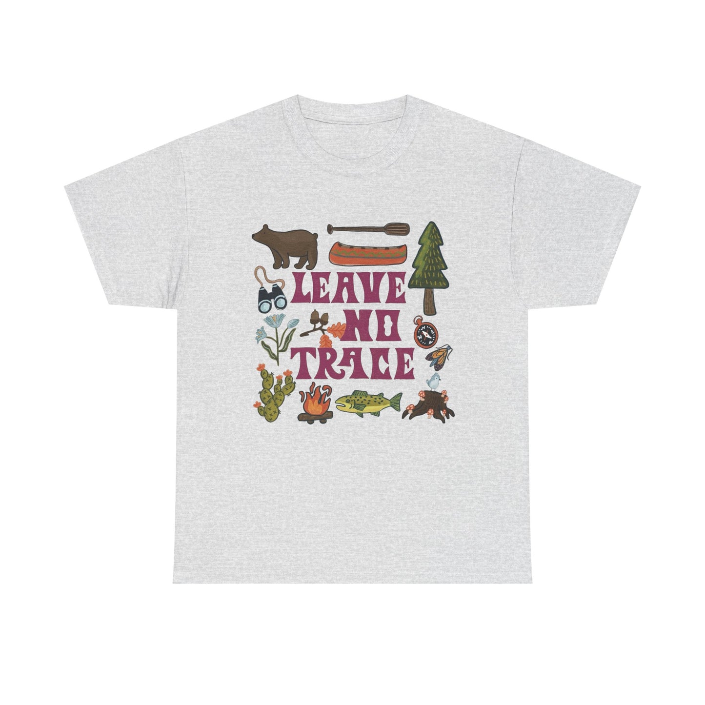 Leave No Trace Camping Retro Graphic T Shirt NEW Adult Tee
