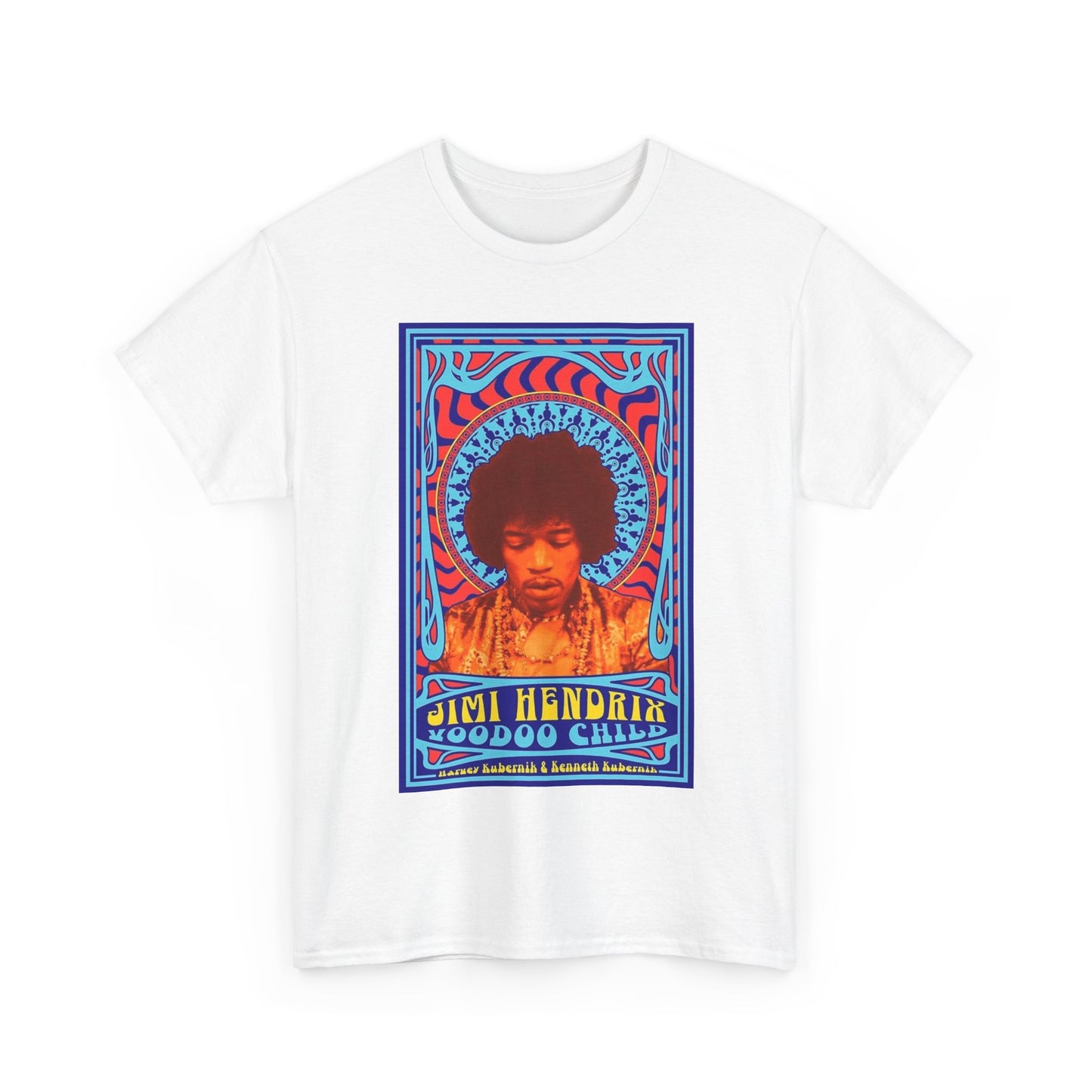Jimi Hendrix Tshirt Vintage Voodoo art graphic album Unisex Heavy Cotton Tee