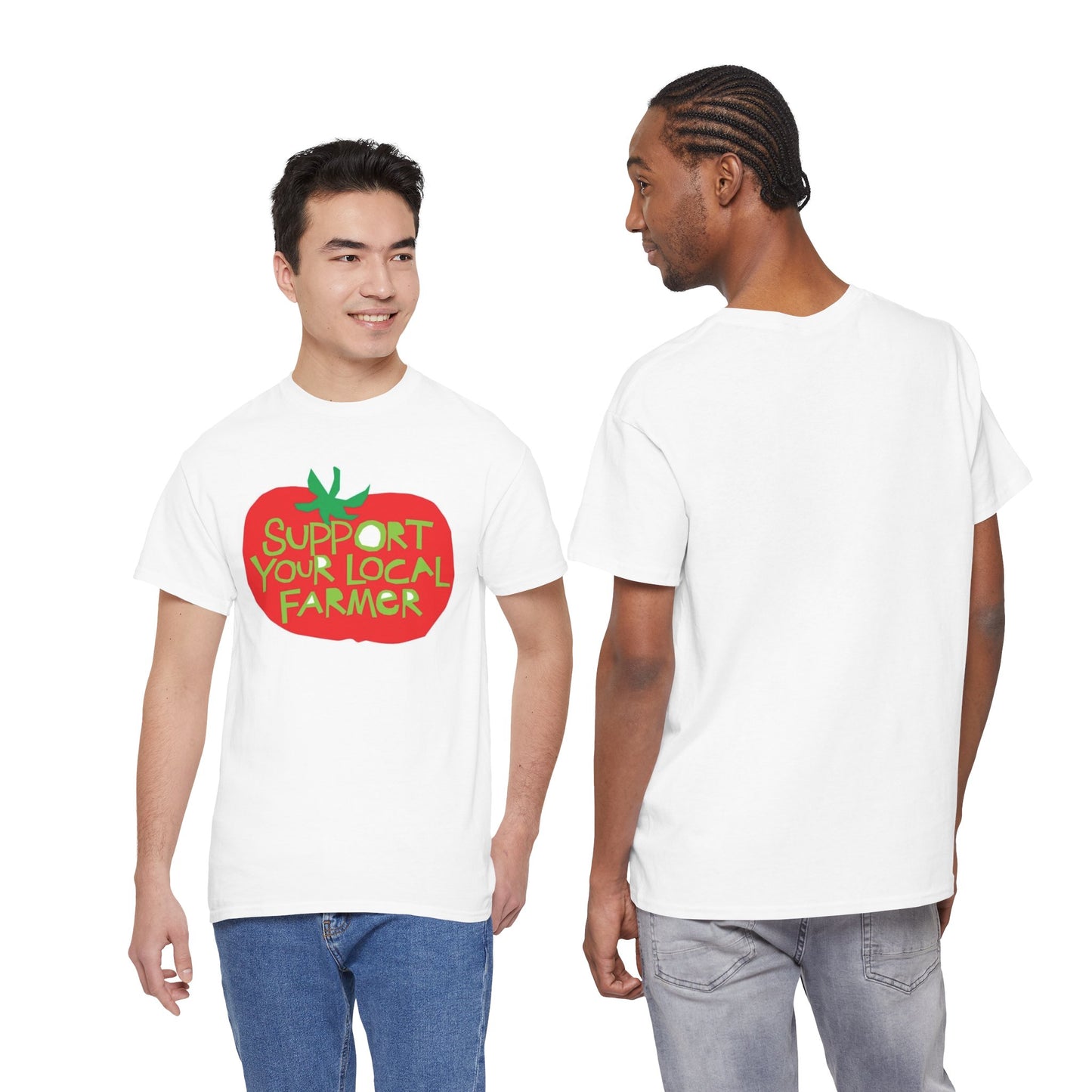 Support Your Local Farmer Graphic T Shirt Men's Heavy Cotton Tee