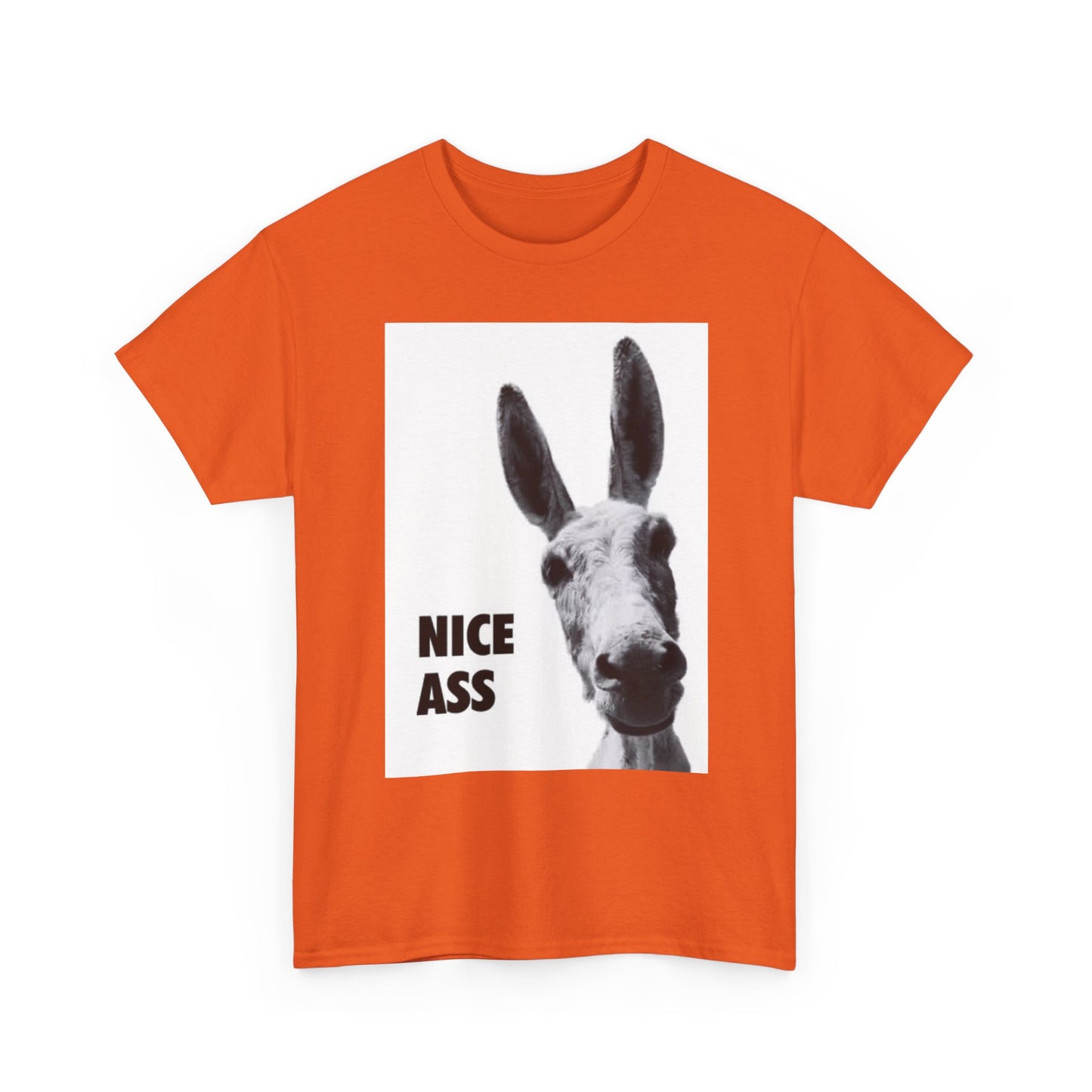 Nice Ass T Shirt Funny Donkey Animal Jokes Comedy Gift Unisex Heavy Cotton Tee