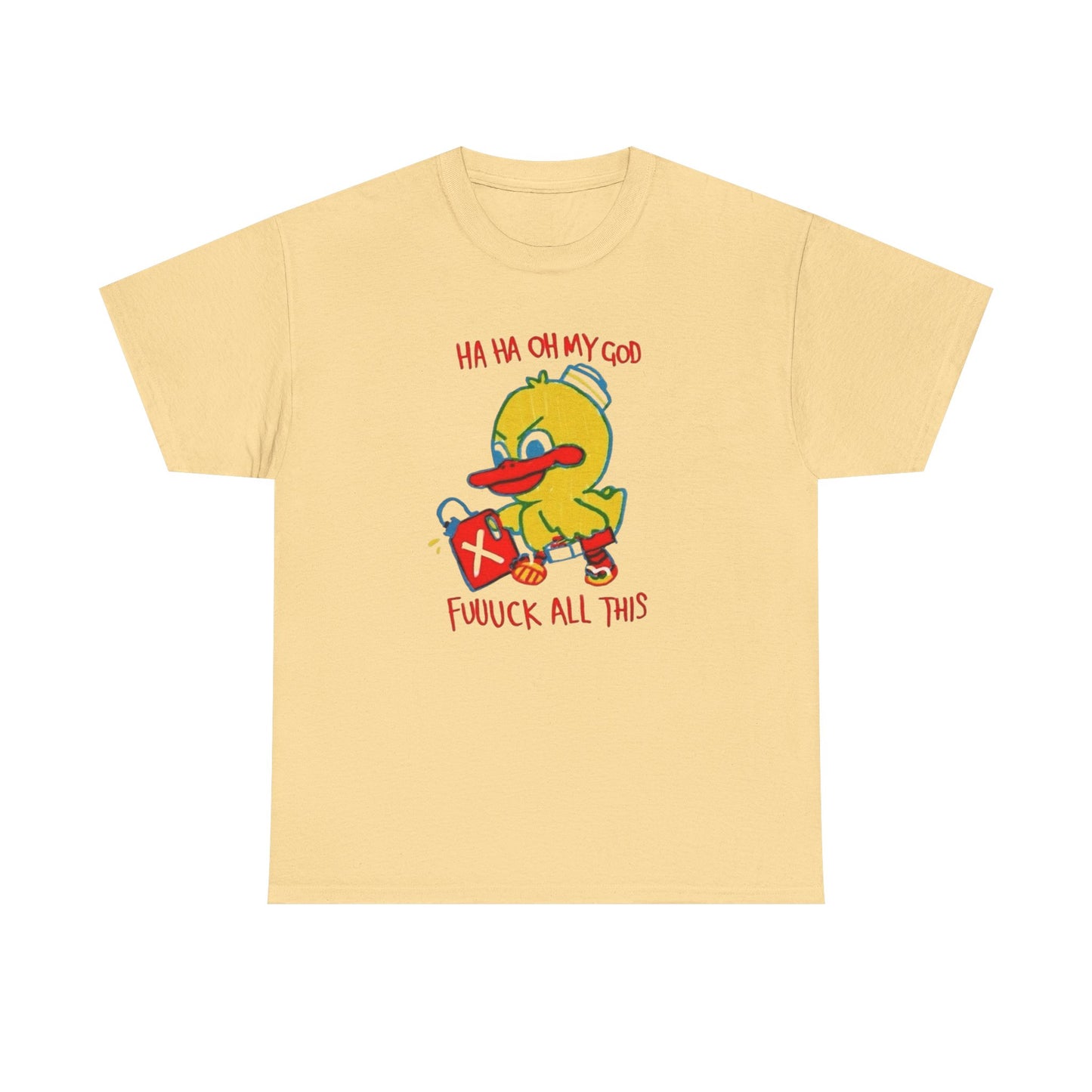 Ha Ha Funny Duck Graphic T-Shirt Unisex Heavy Cotton Tee Gift