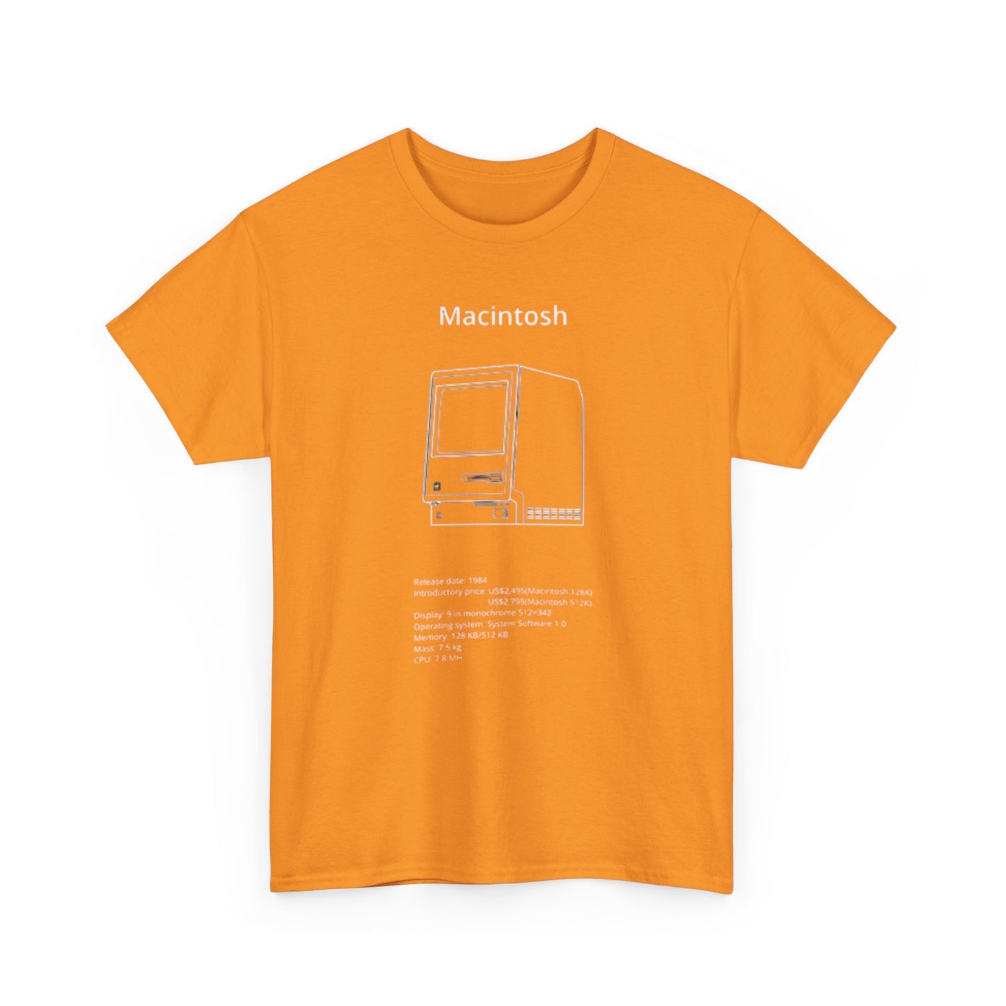 Macintosh Computer Graphic T Shirt Retro Tech Unisex Heavy Cotton Tee