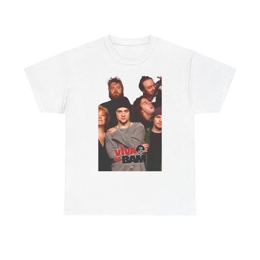 Viva La Bam T shirt  Tv series Bam Margera Skateboarding Unisex Heavy Cotton