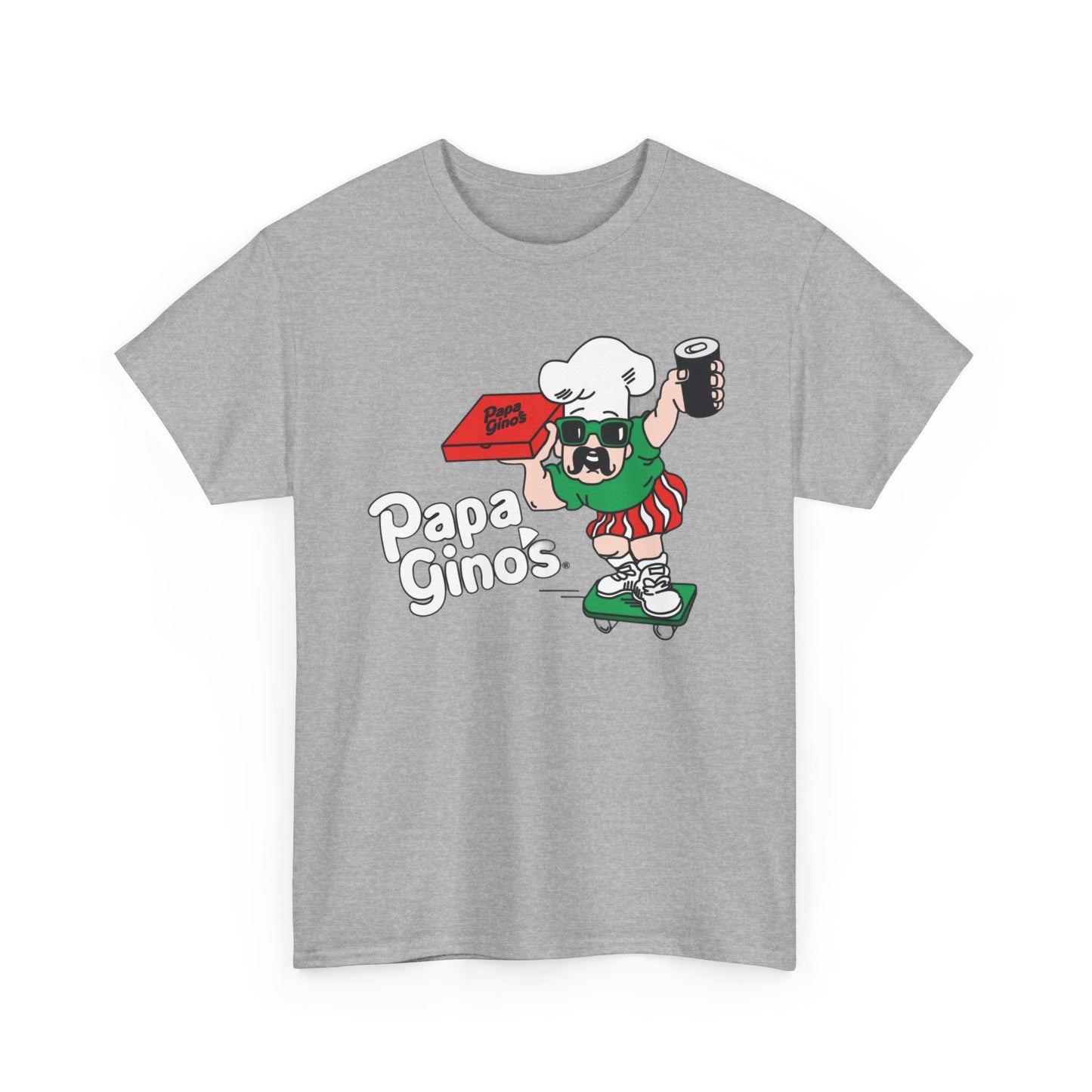 Papa Ginos Shirt Retro Logo Boston New England Pizza Unisex Heavy Cotton Tee