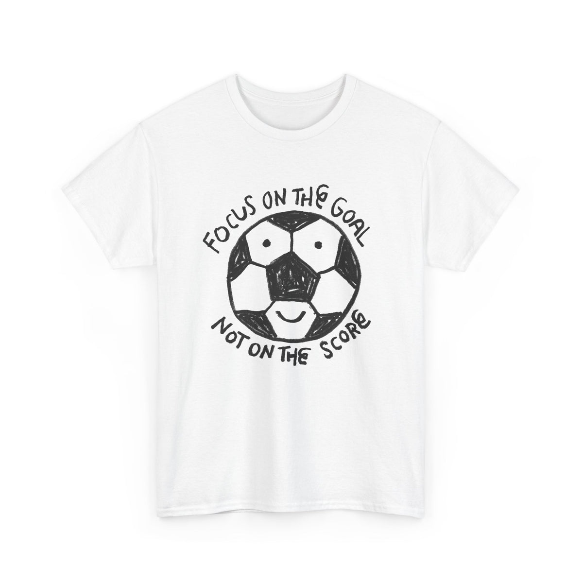 Focus On The Goal Not The Score Graphic T Shirt Men's Heavy Cotton Tee