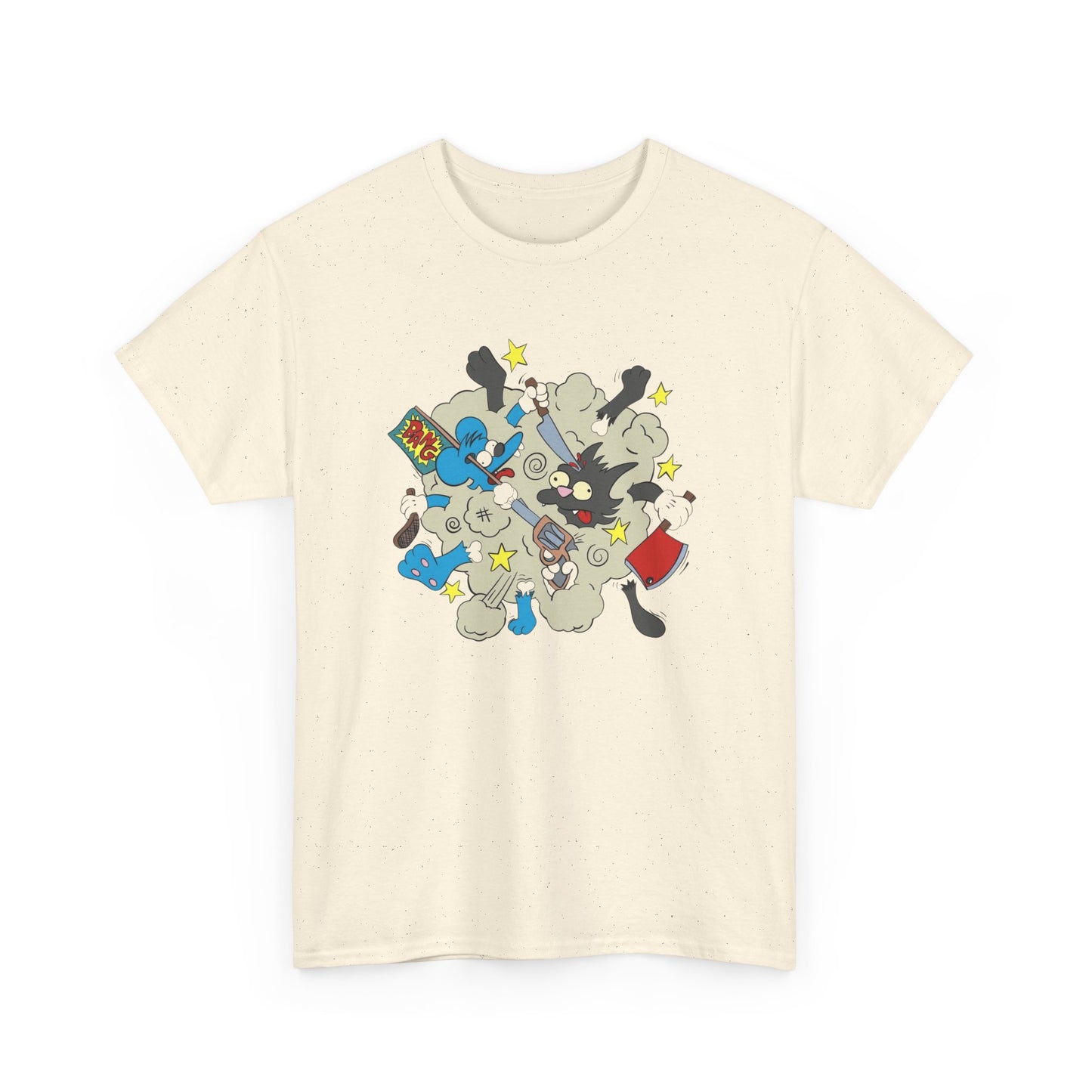 Itchy And Scratchy Show Funny Graphic T-Shirt Comfy Cotton Tee Brand NEW