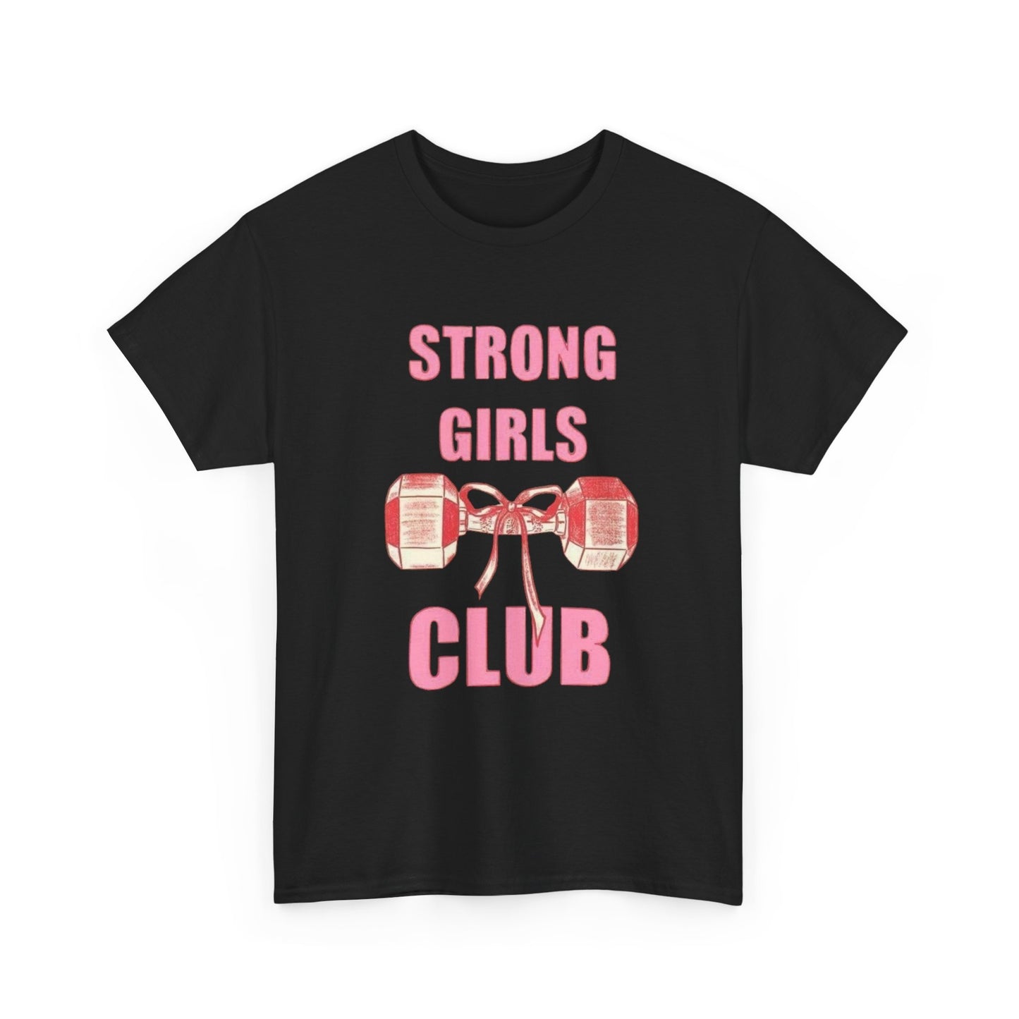 Strong Girls Club T-Shirt | Dumbbell Graphic, Pink Fitness Tee