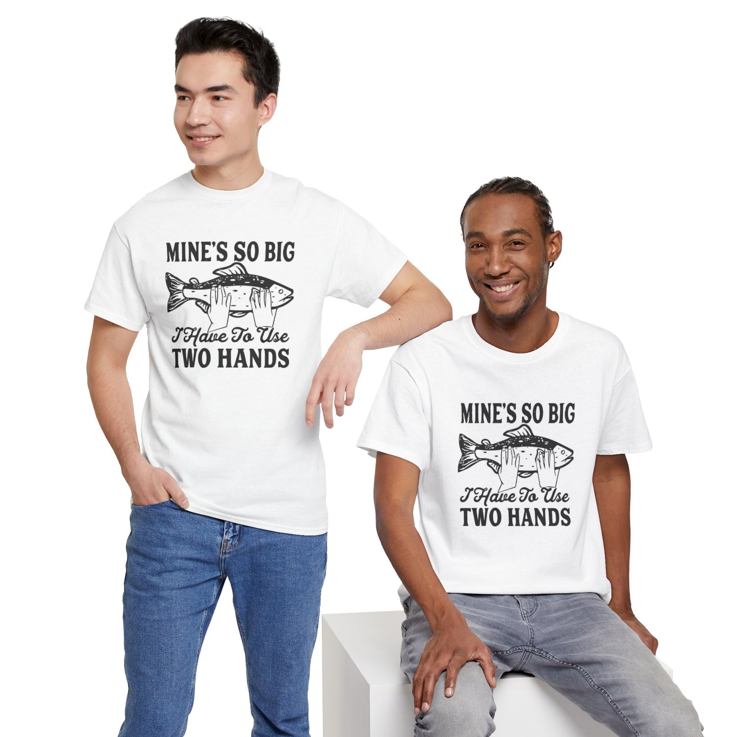 Funny Fishing Graphic T Shirt Big Jokes Humor Men's Heavy Cotton Tee