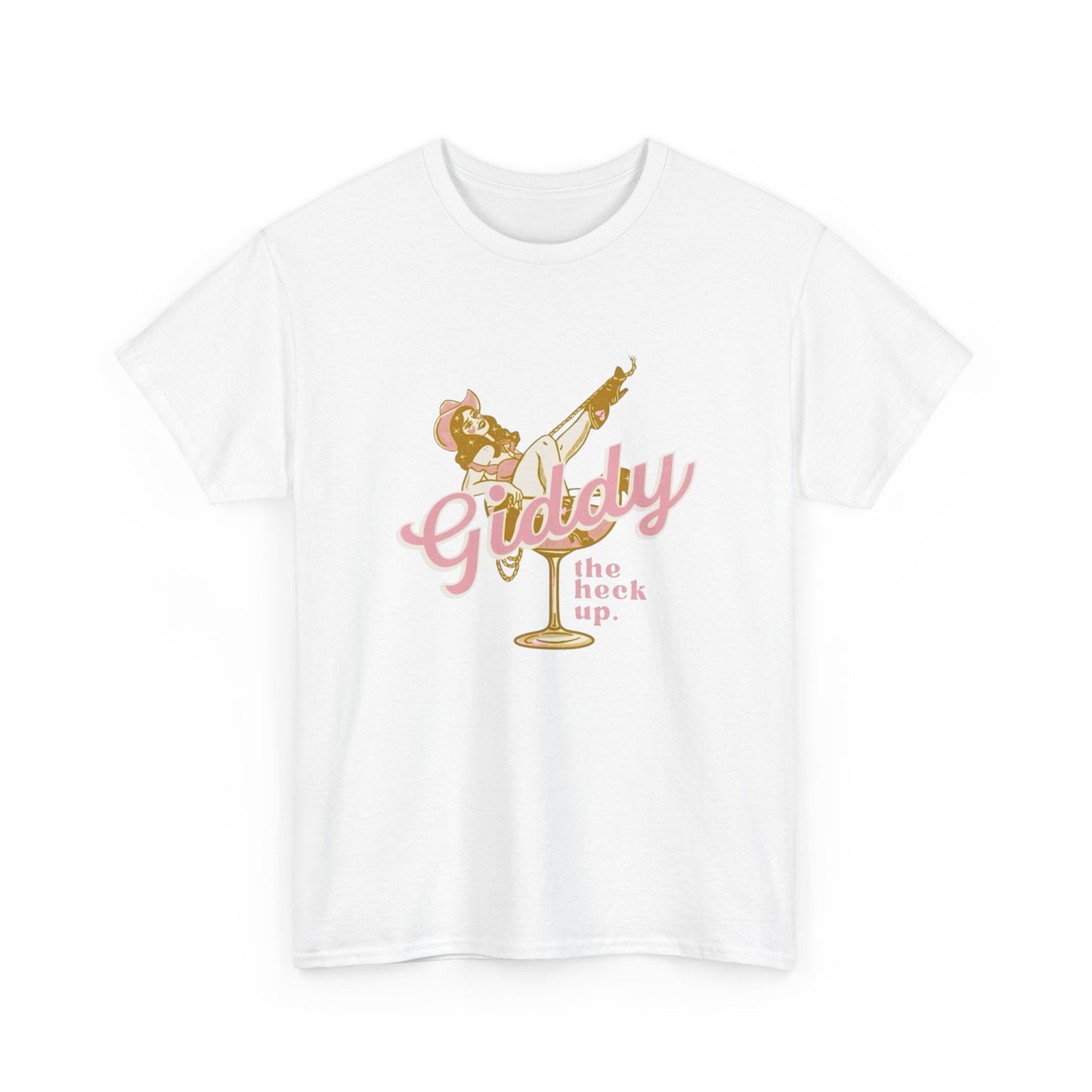 Giddy The Heck Up Cowgirl Vintage Graphic T-Shirt, Unisex Cotton Shirt