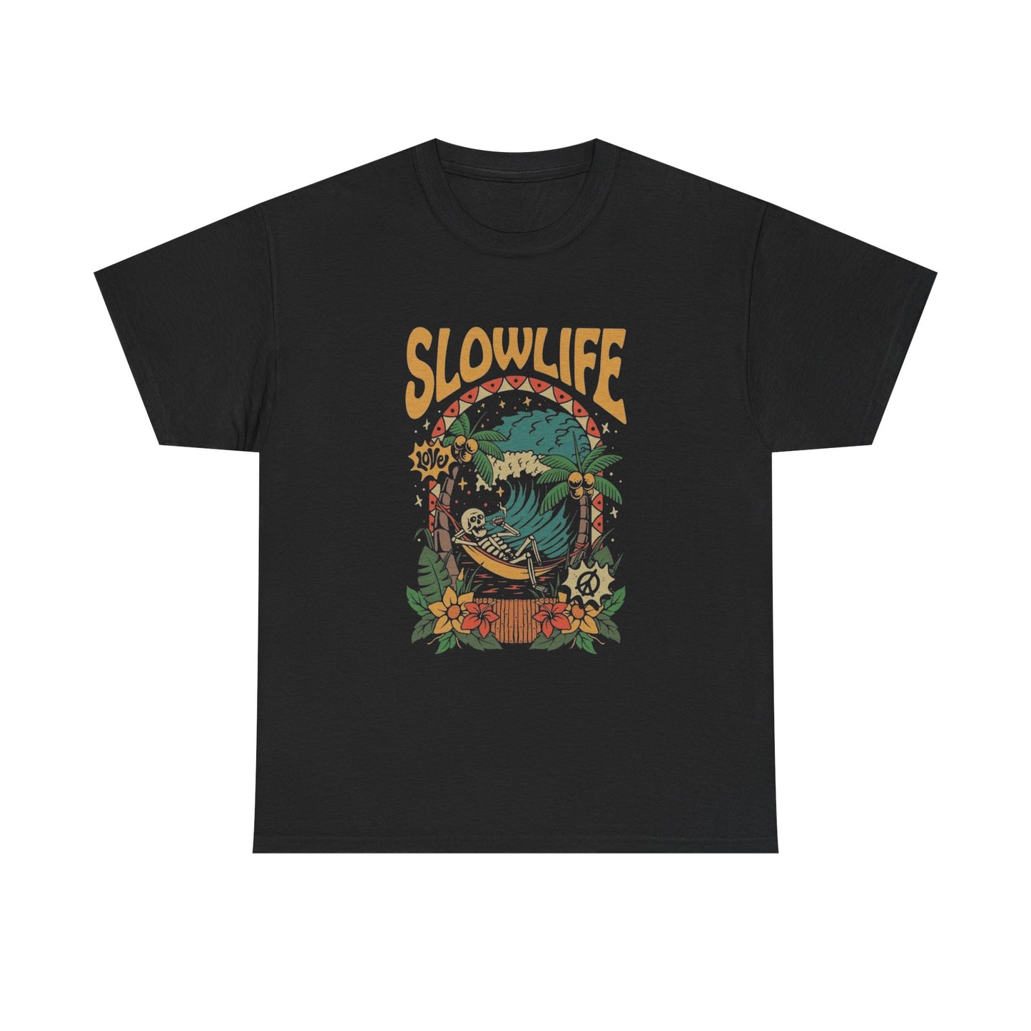 Slow life Graphic T Shirt Unisex Cotton Tee Gift NEW