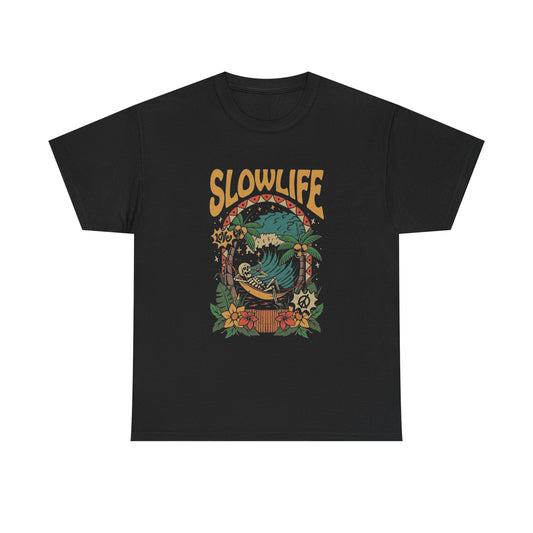 Slow life Graphic T Shirt Unisex Cotton Tee Gift NEW