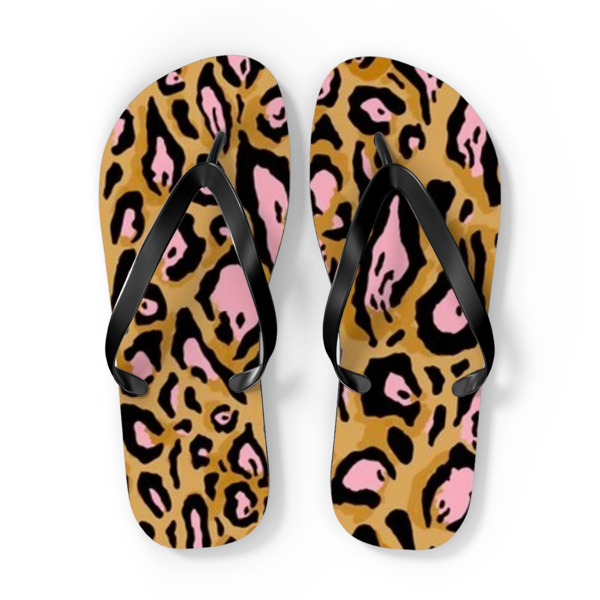 Animal Print Pink Beach Sandals, Slides for Summer, Flip Flops