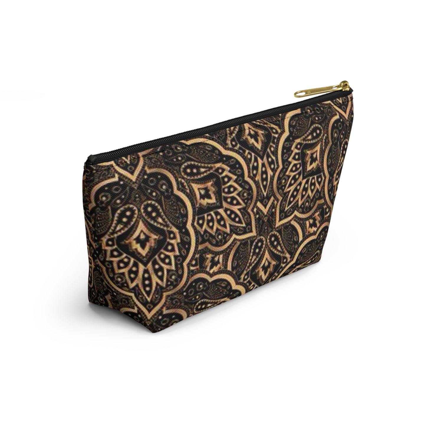 Morrocan All Over Print Travel Bag Multi Color Gold Accessory Pouch w T-bottom