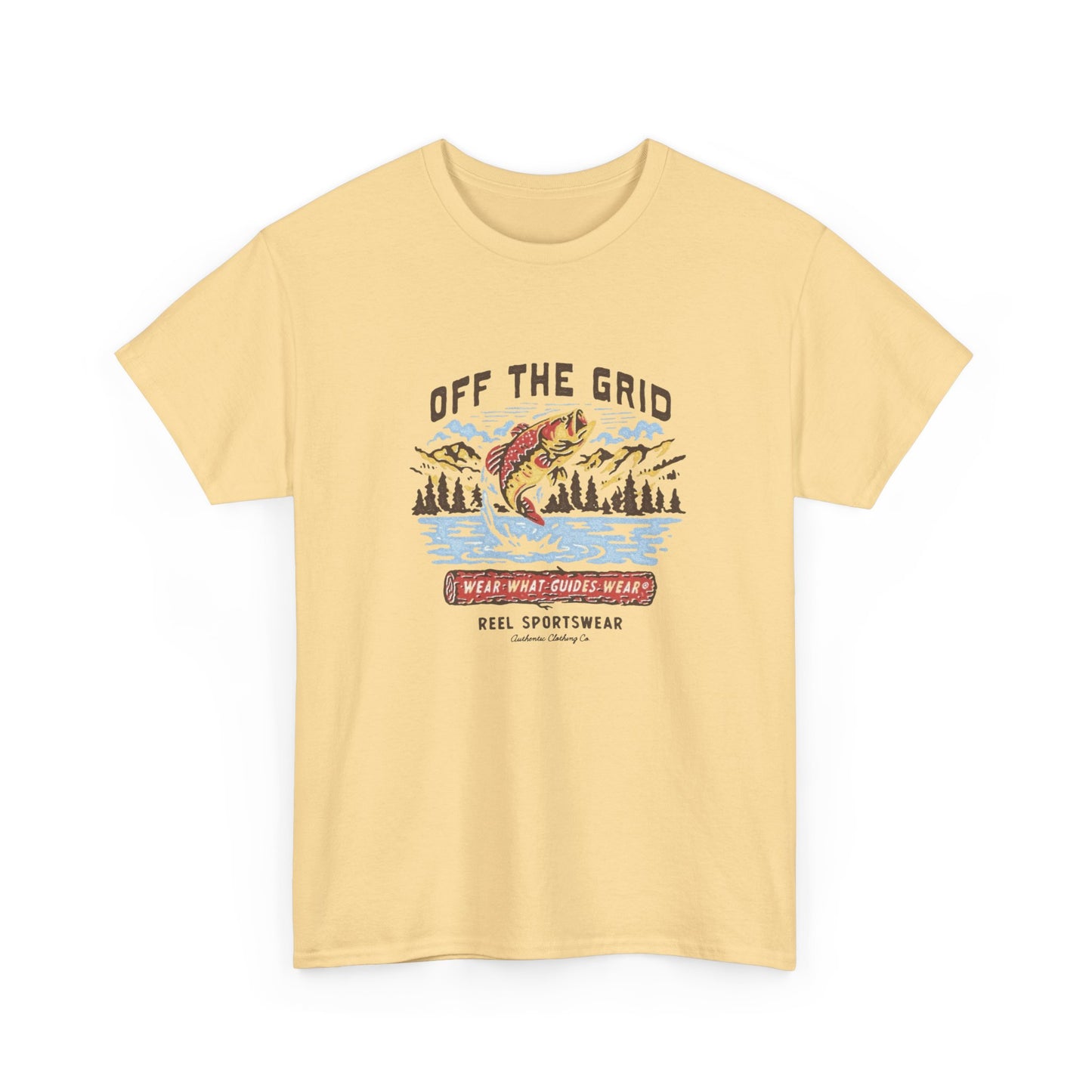 Off The Grid Fishing Graphic T Shirt Unisex Heavy Cotton Tee