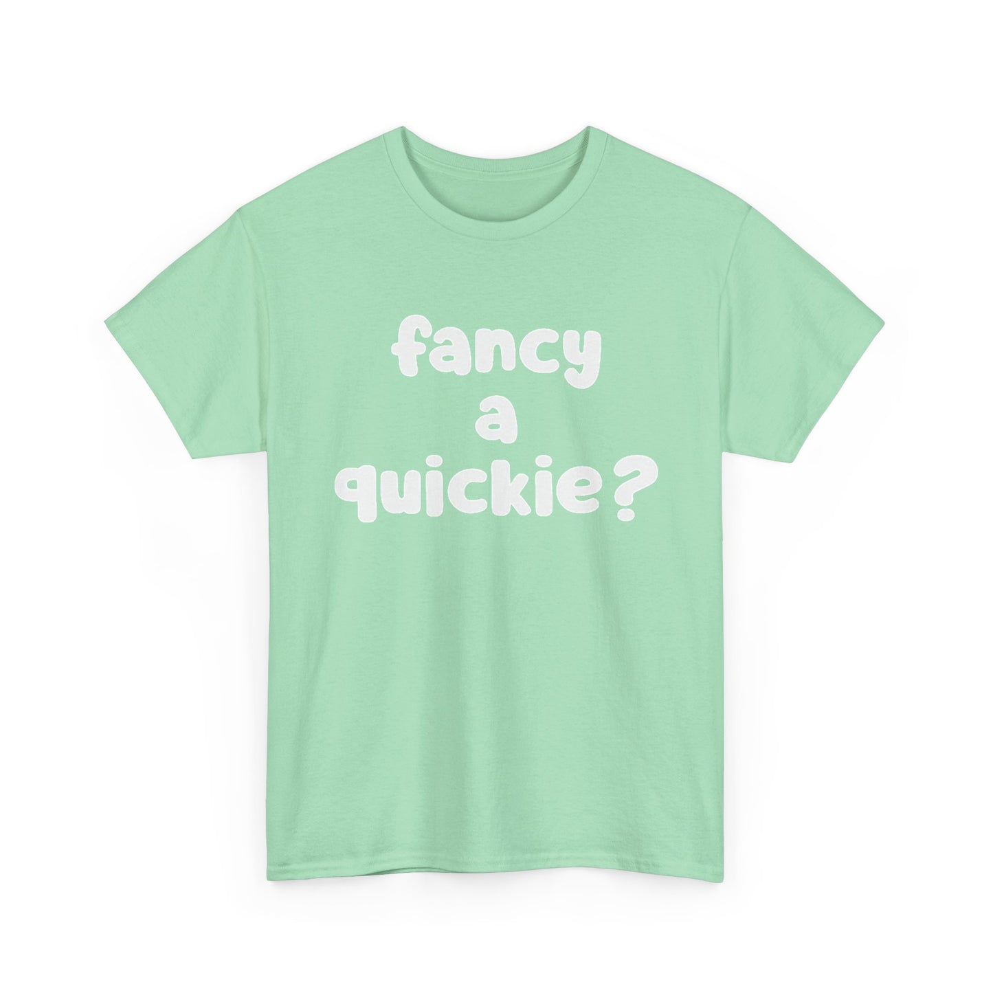 Fancy A Quickie Funny Sex Humor Graphic T Shirt Regular Men's Heavy Cotton Tee