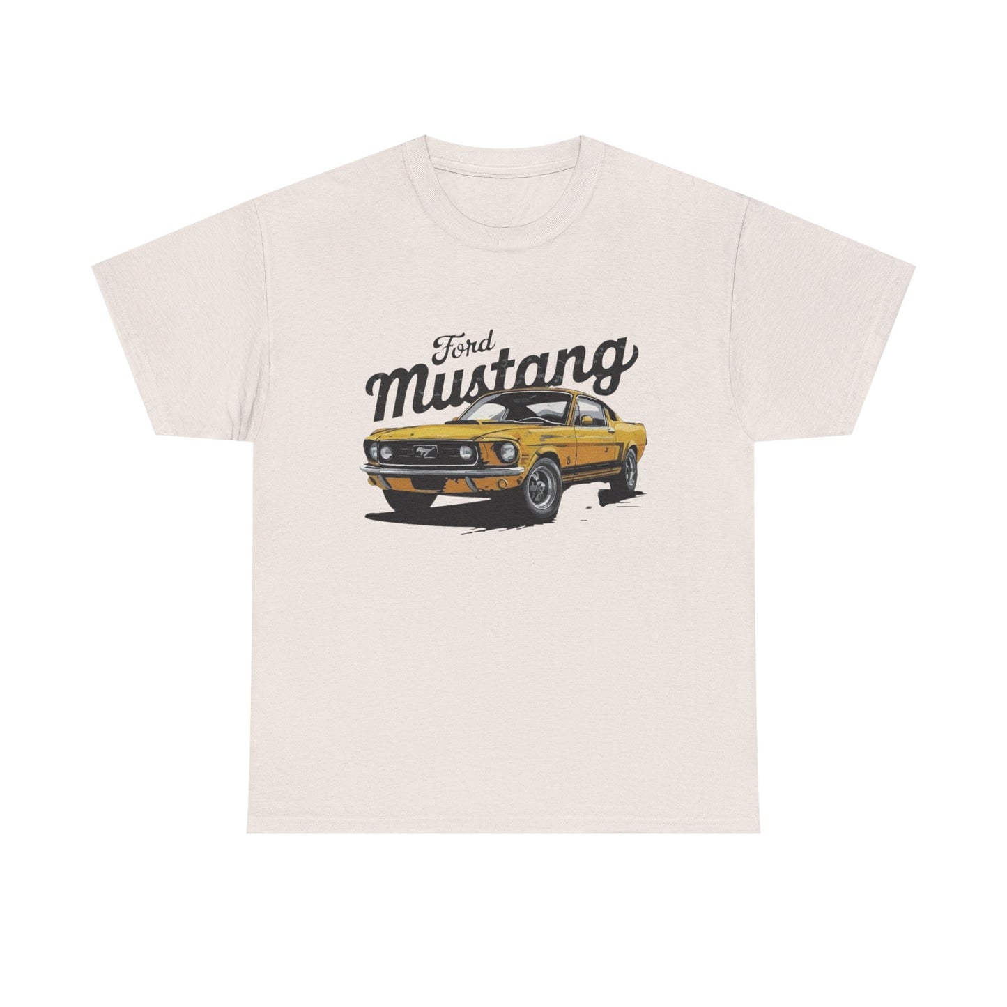 Ford Mustang Retro Graphic T Shirt Men's Heavy Cotton Tee