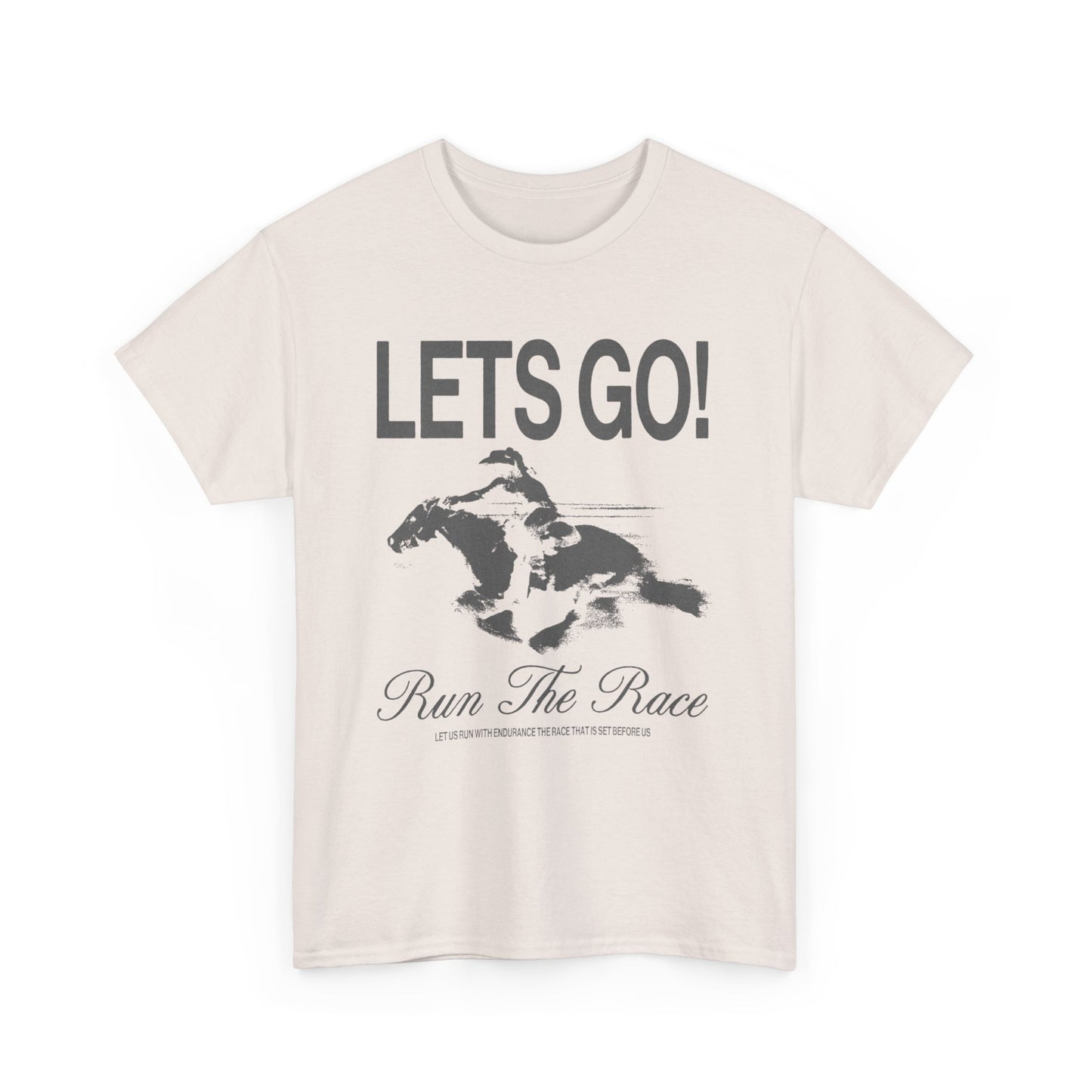 Lets Go Run The Race Graphic T Shirt ADULT NEW