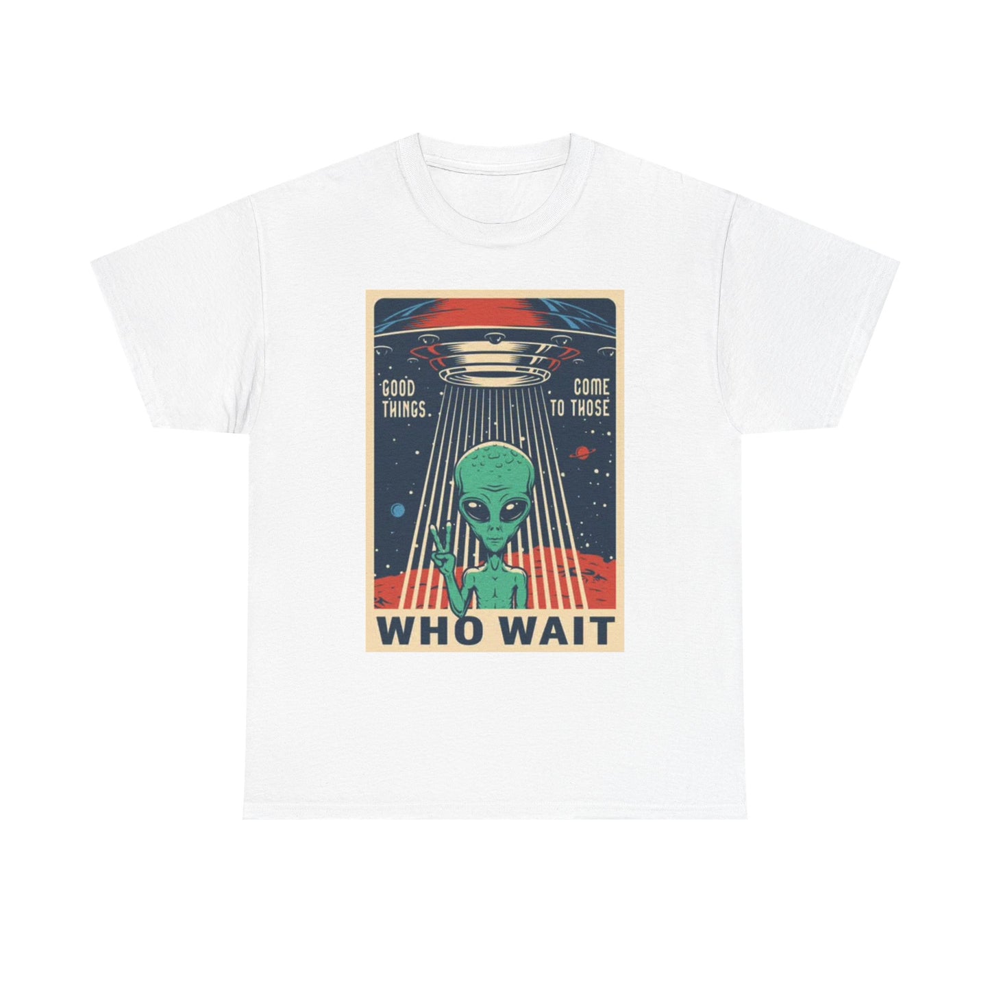 Alien Wait Time Graphic T Shirt Funny Space Unisex Heavy Cotton Tee