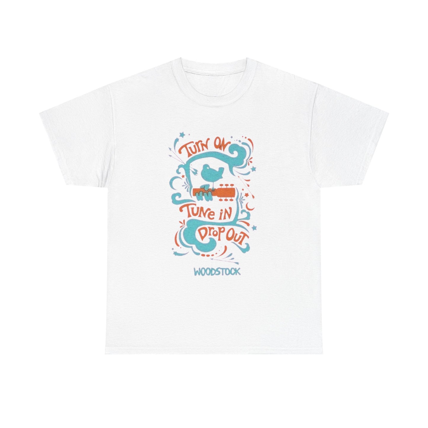 Tune In Woodstock Festival Graphic T-Shirt Cotton Tee New Gift Vintage